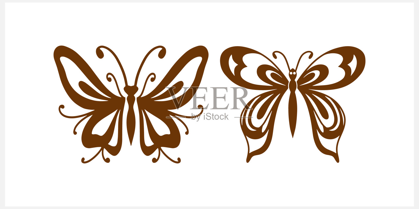 孤立的涂鸦蝴蝶图标。手绘线条艺术。素描的动物。矢量插图。每股收益10插画图片素材