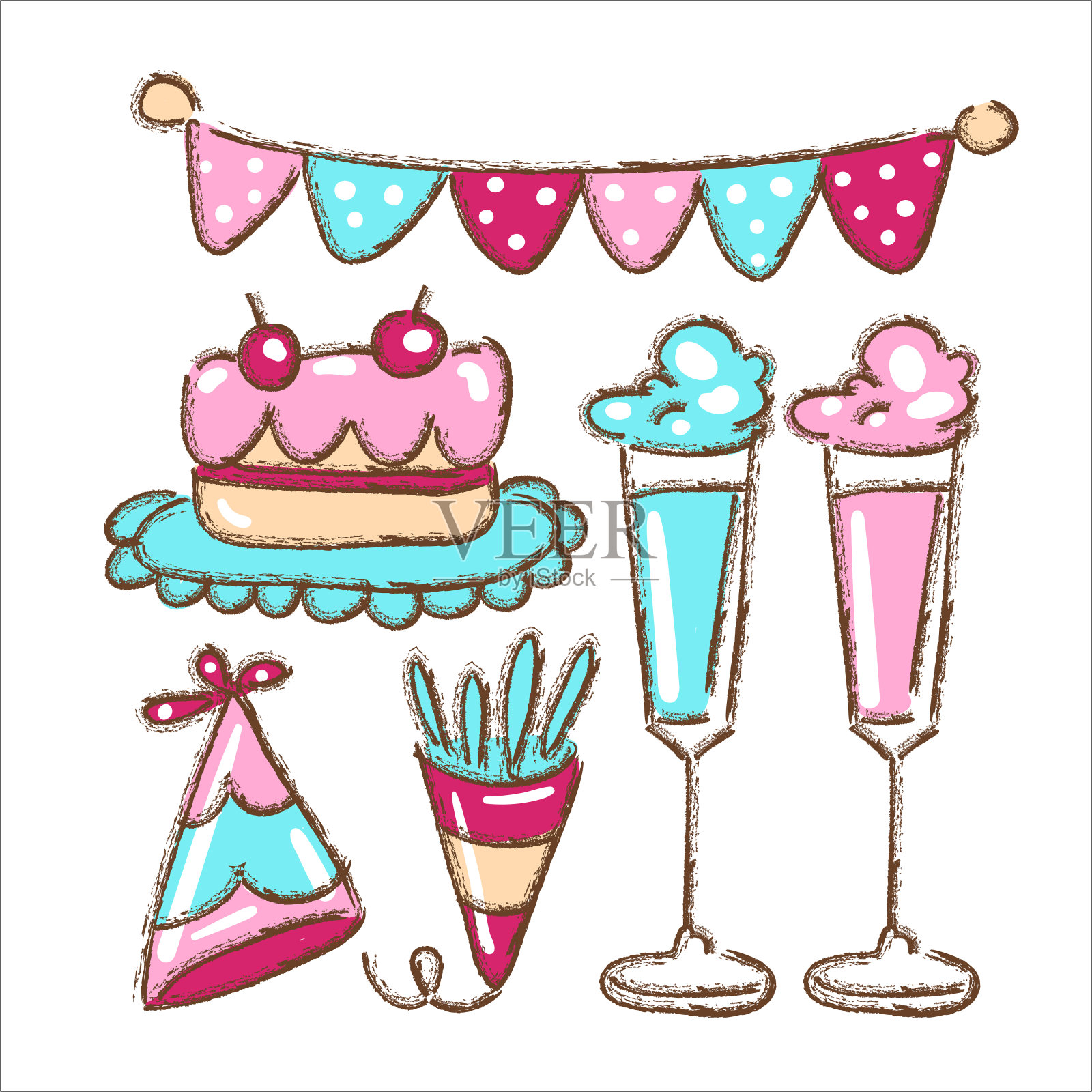 派对99插画图片素材