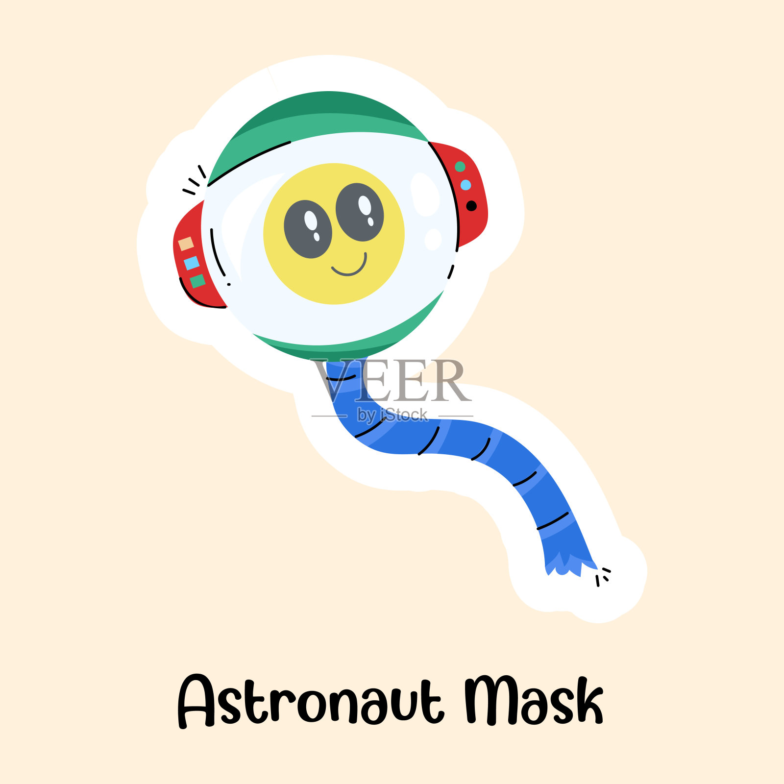 宇航员的面具插画图片素材