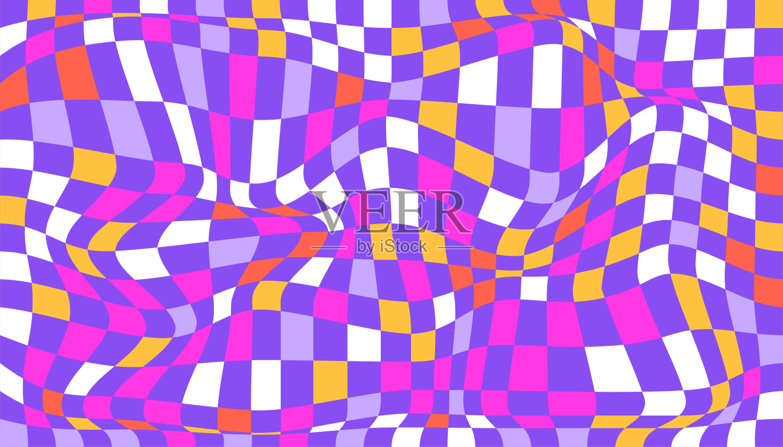 带有扭曲正方形的方格背景插画图片素材