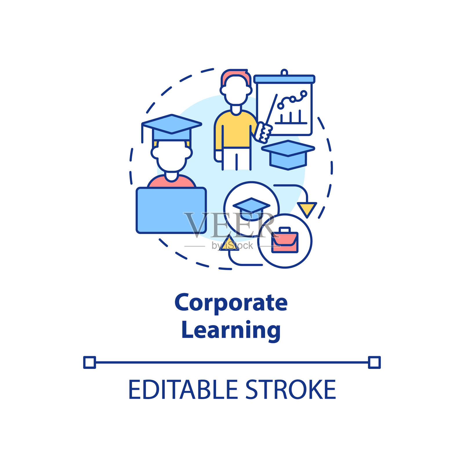 企业学习理念图标插画图片素材