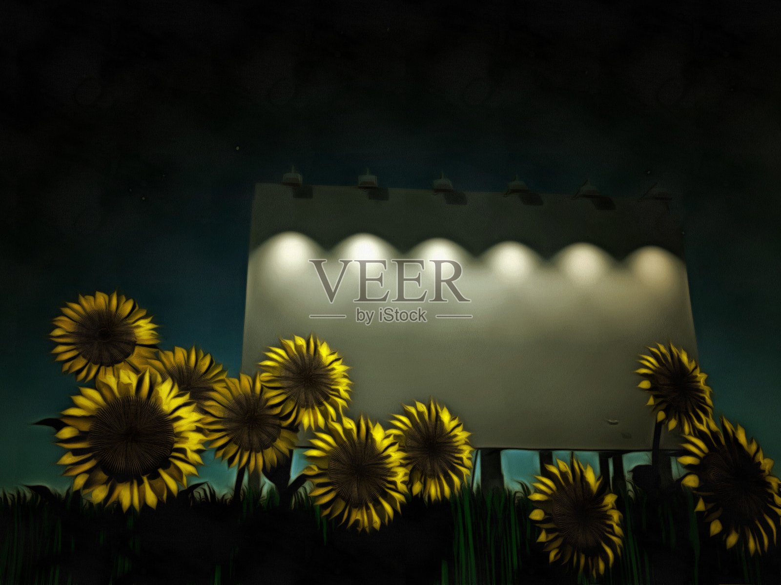 晚上广告牌照片摄影图片