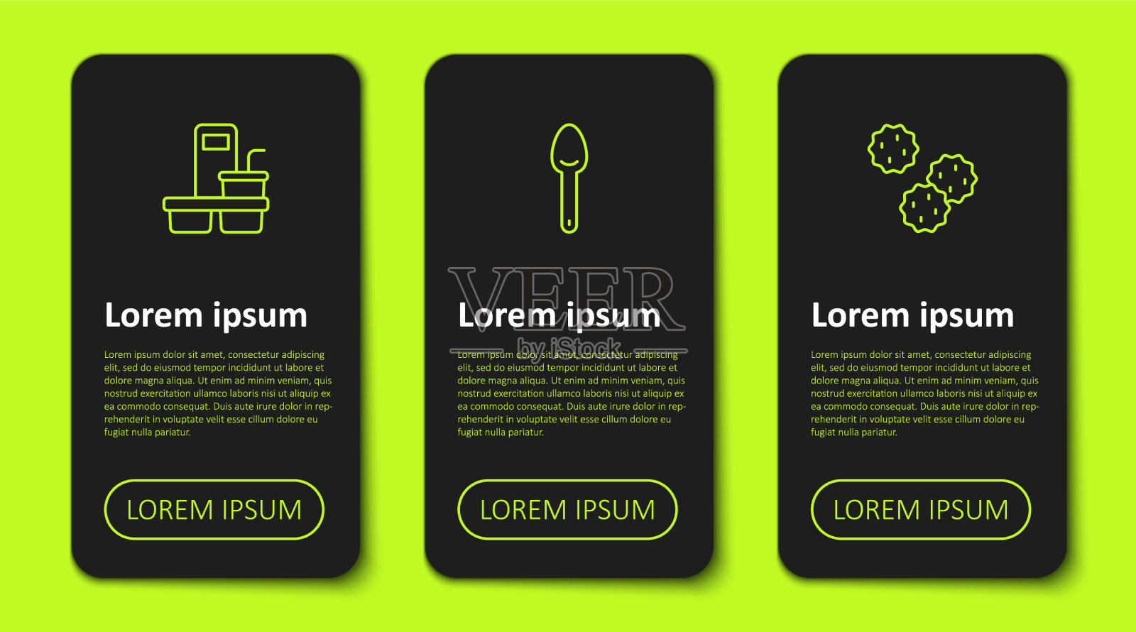 准备好咖啡杯,勺子和饼干图标素材