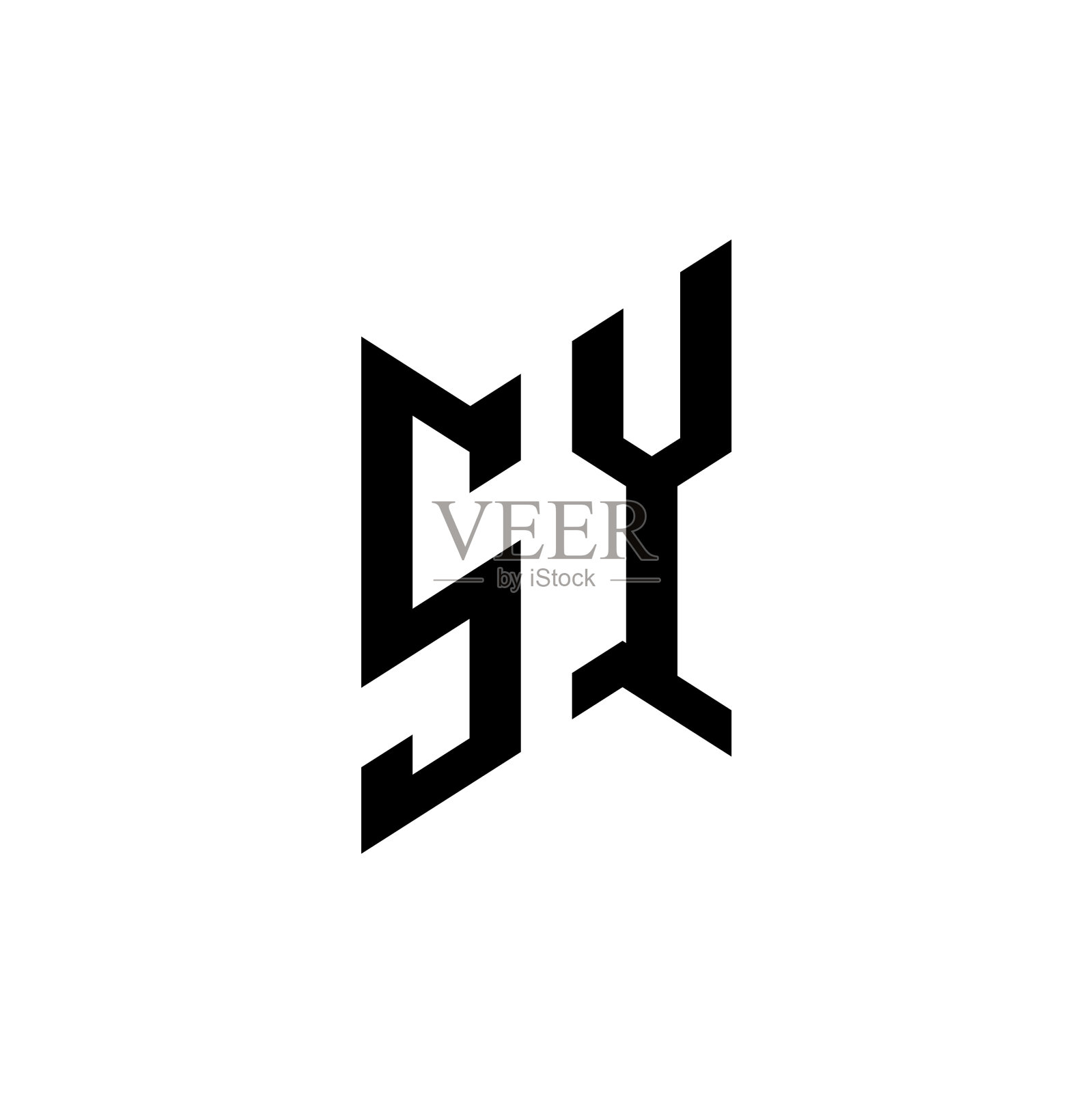 Sy标志字母组合设计模板插画图片素材