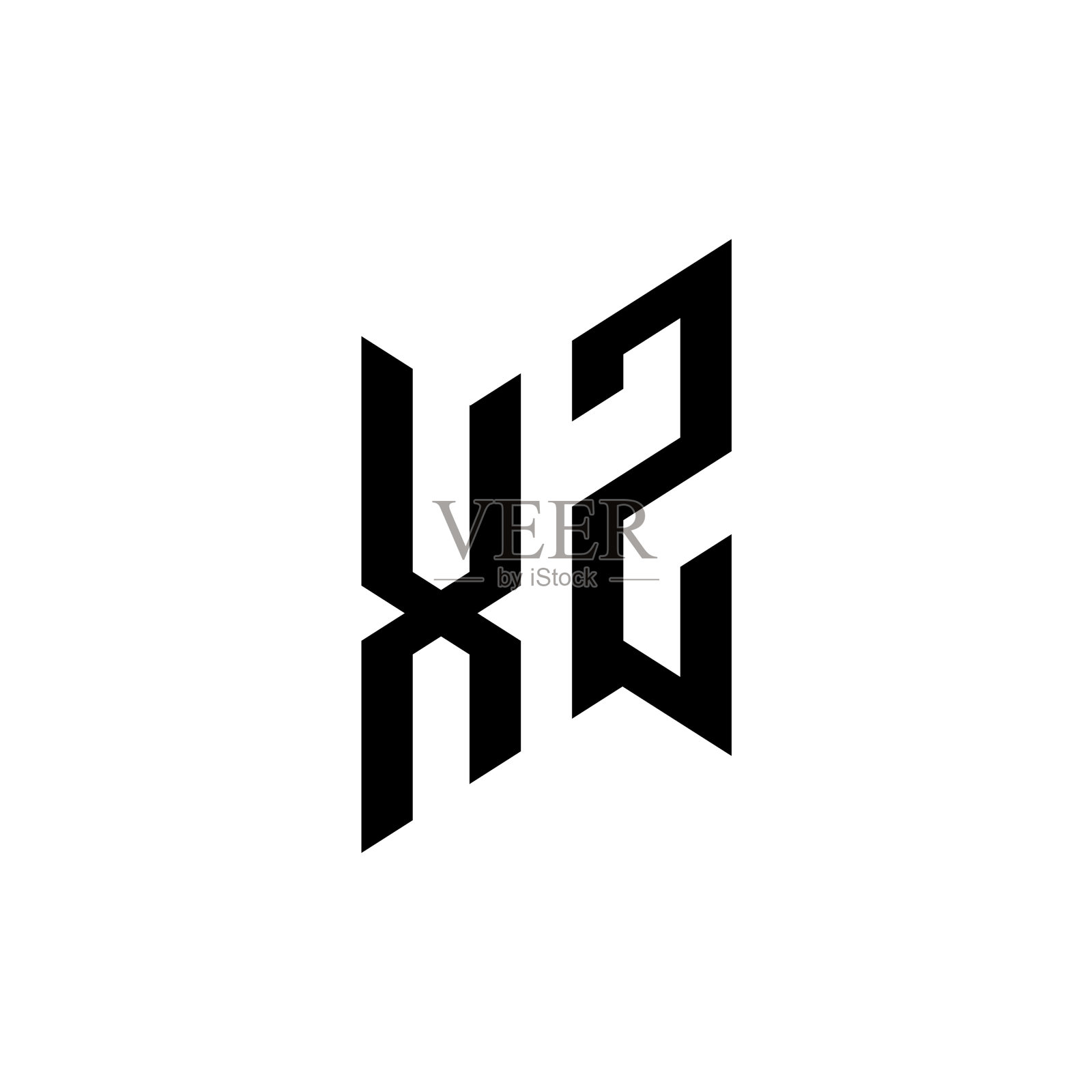 Xz标志字母组合设计模板插画图片素材