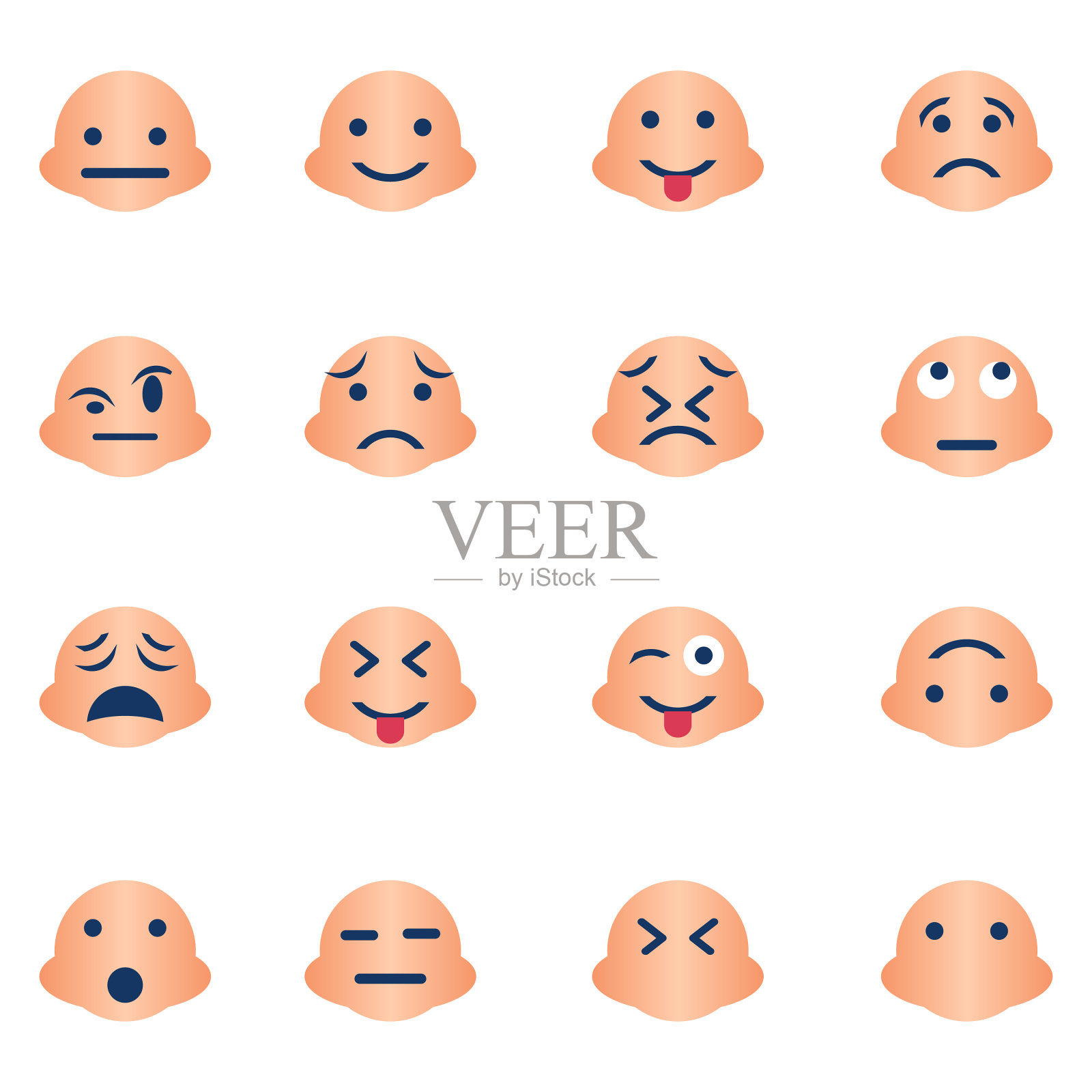 图形卡通人物的娃娃脸图标图标素材