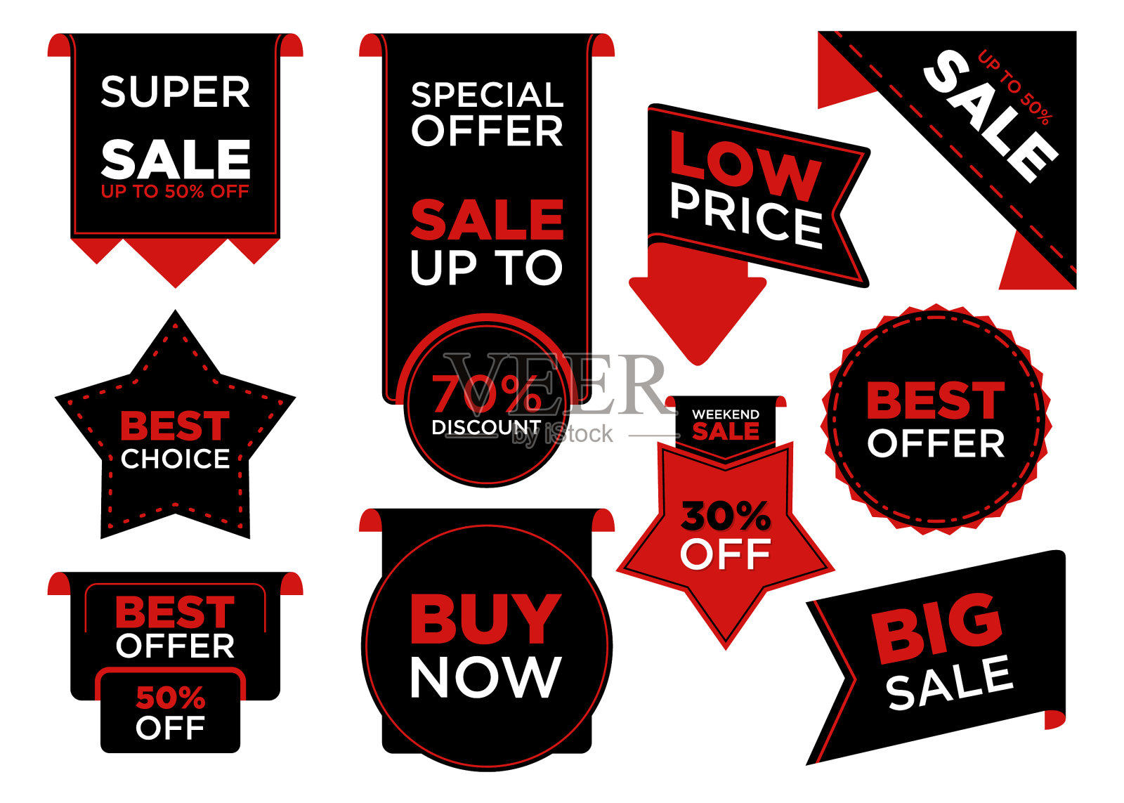 黑色标签用于广告或黑色星期五设计元素图片