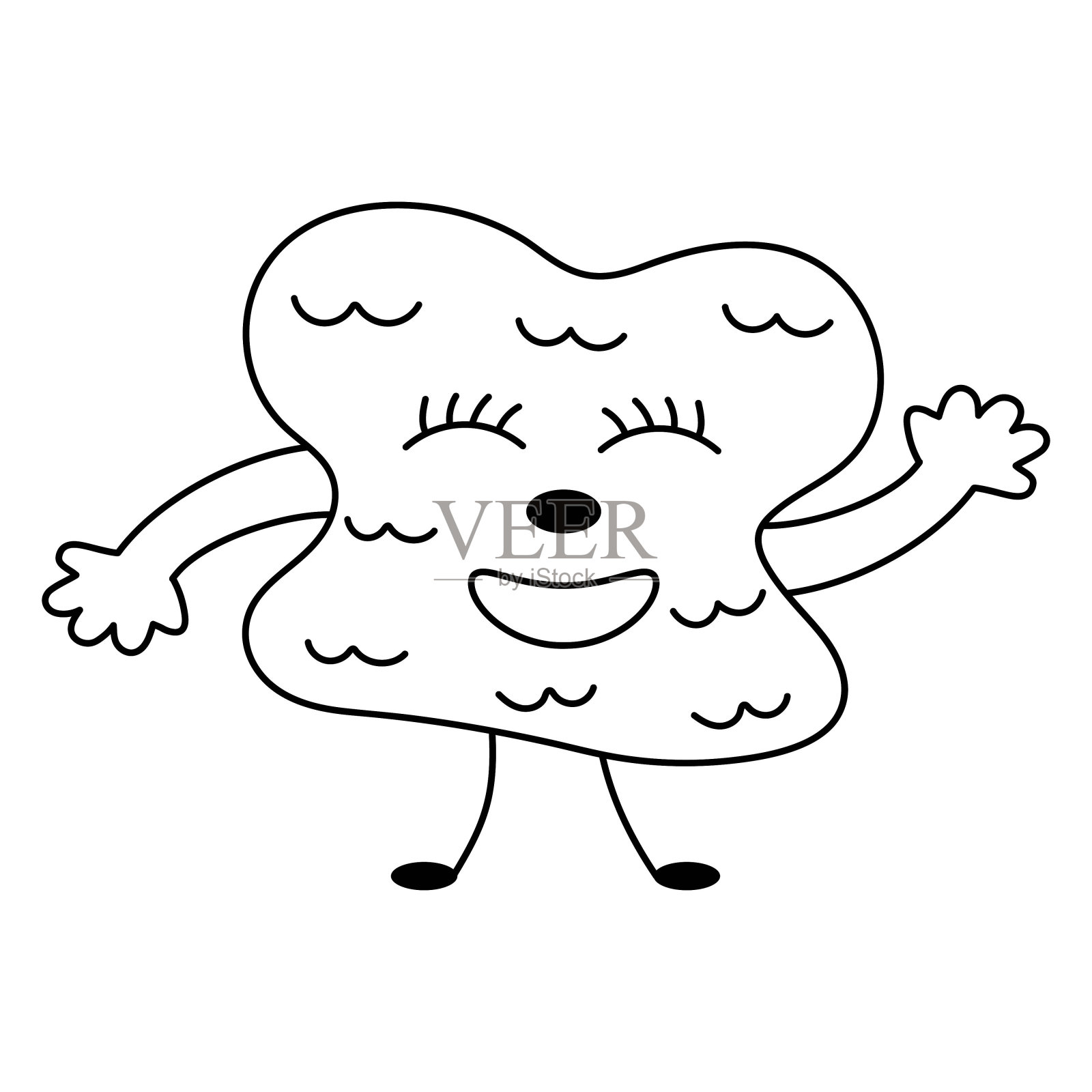 可爱的涂鸦怪物。有趣的线手绘外星人。设计元素图片