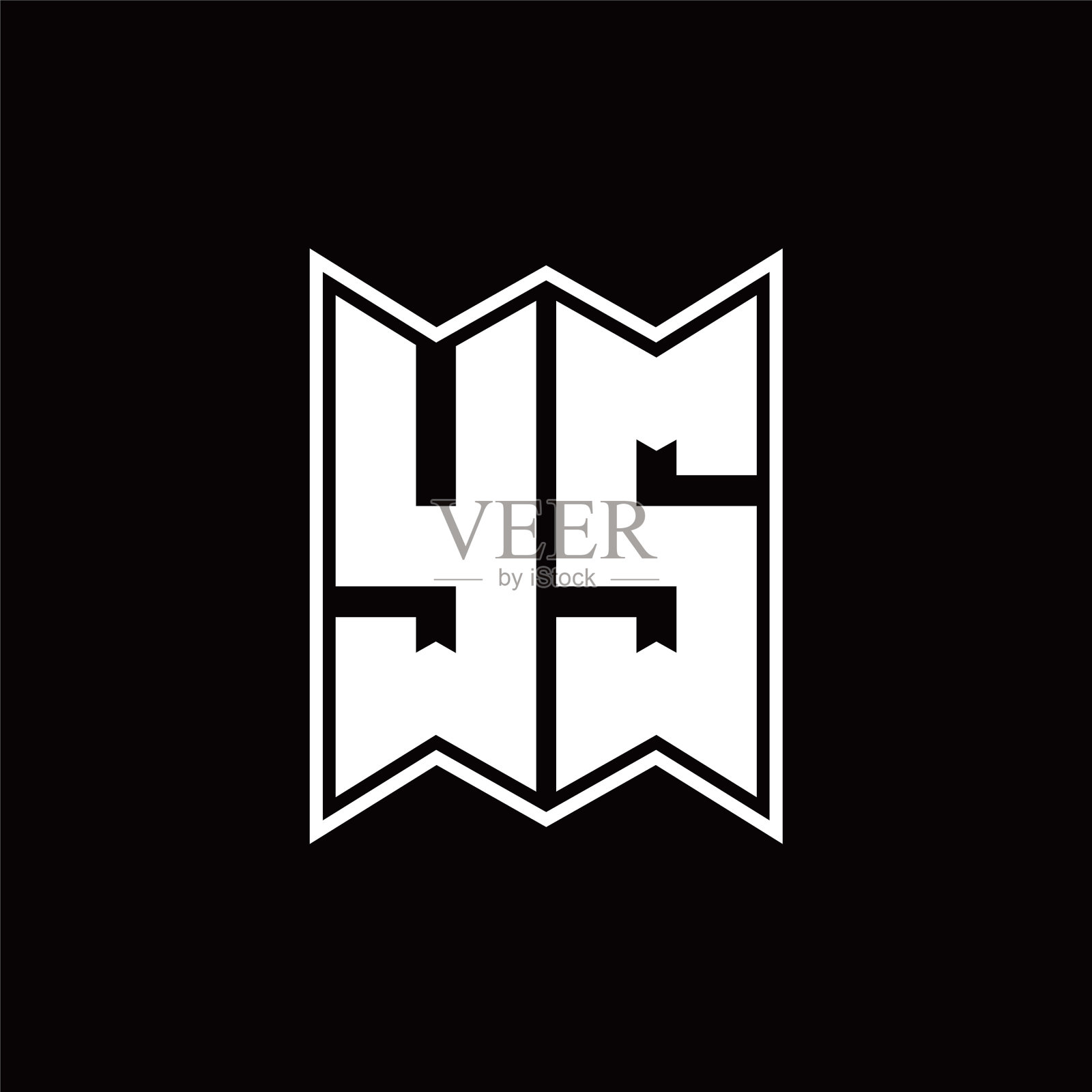 标志字母与会徽风格设计模板插画图片素材