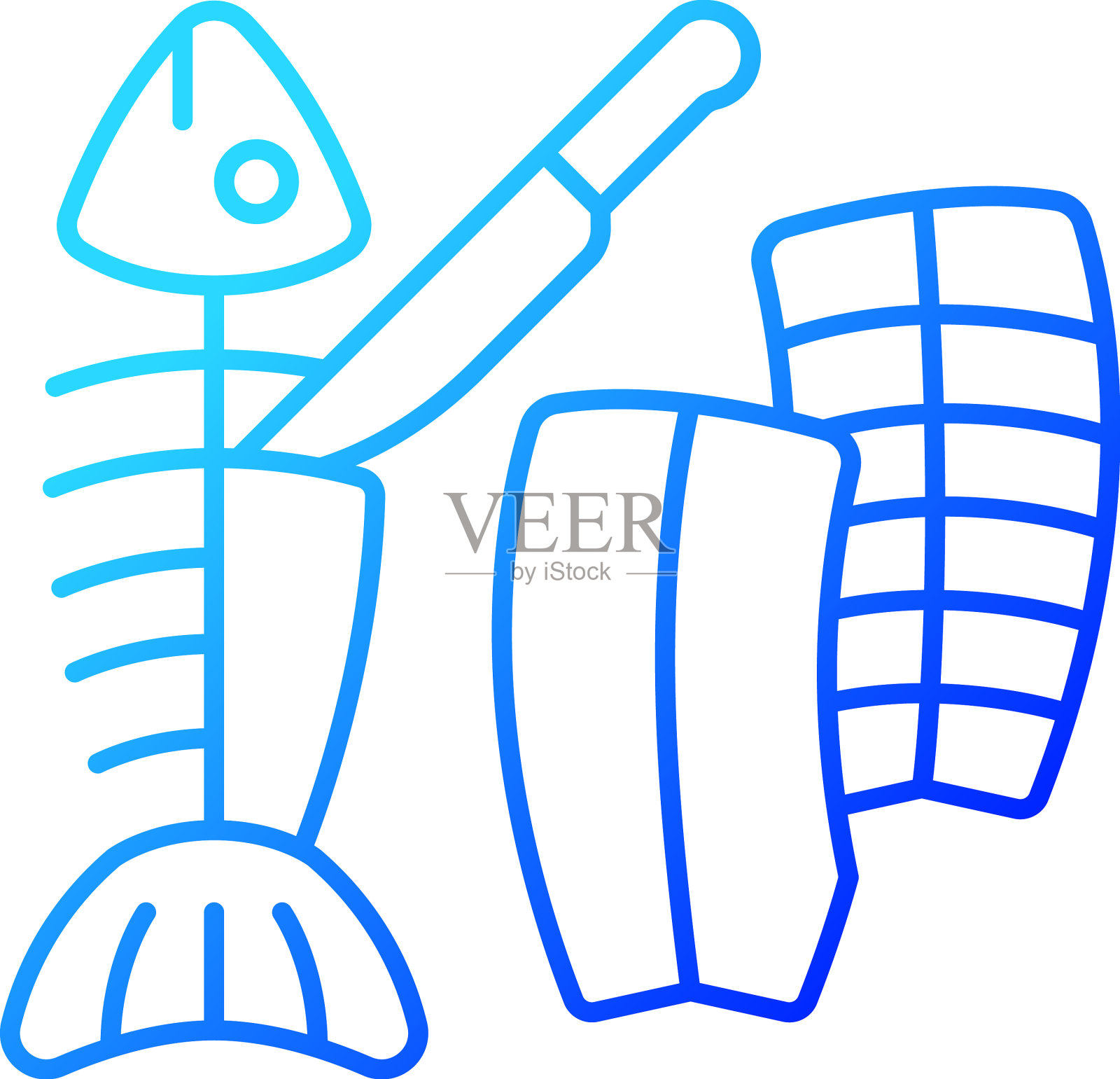 圆角雕刻梯度线性图标图标素材