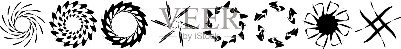 抽象圆形拉伸,非晶非形象化插画图片素材