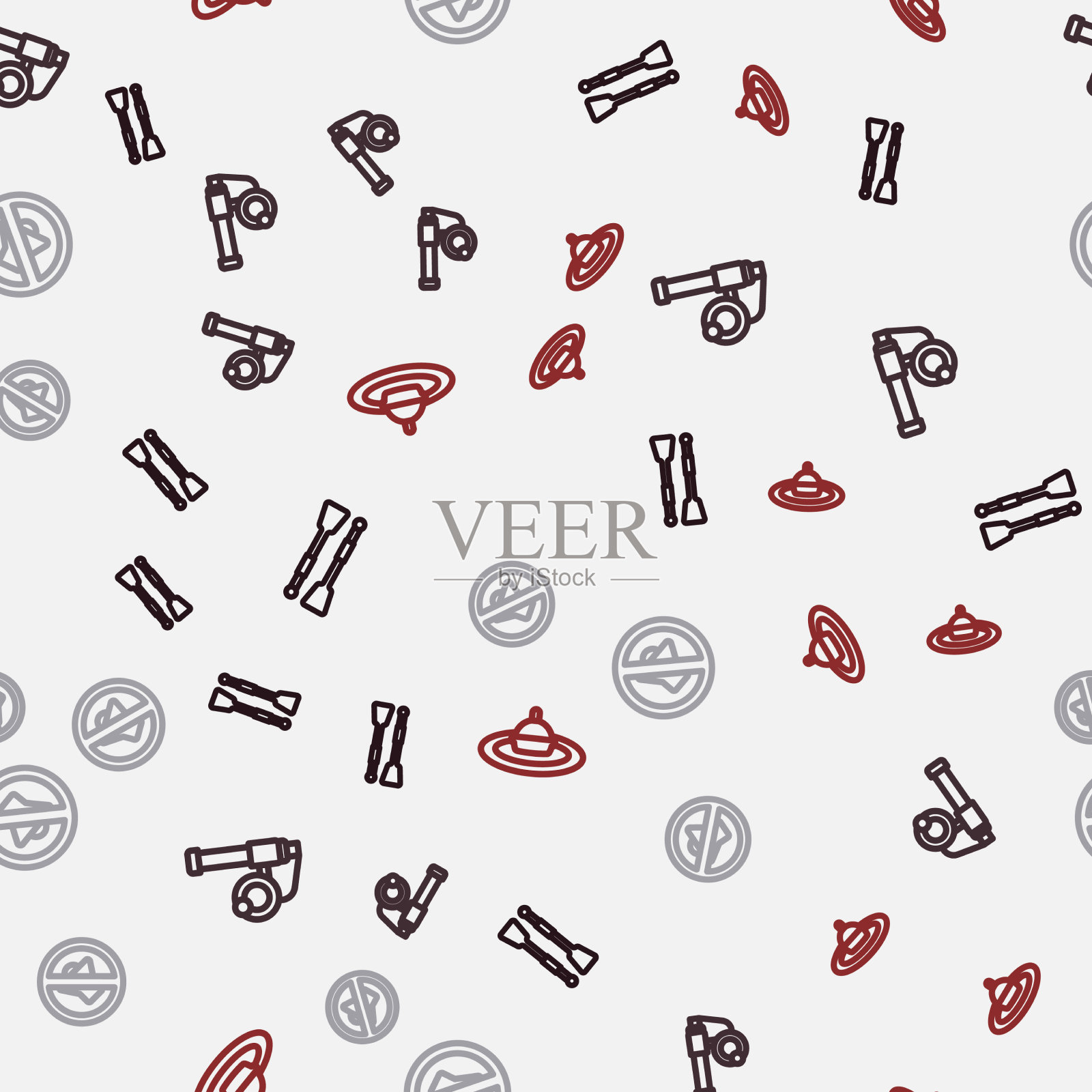 设置线桨或桨船钓鱼竿图标素材