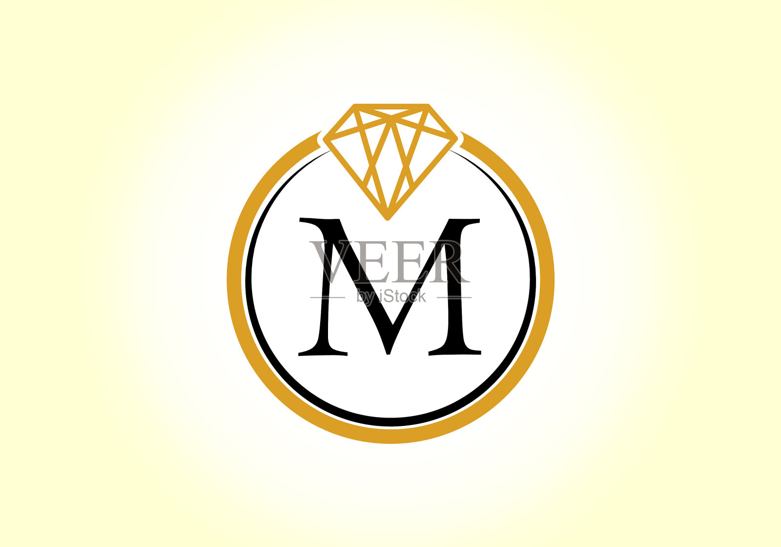 字母m用菱形围成一个圈插画图片素材