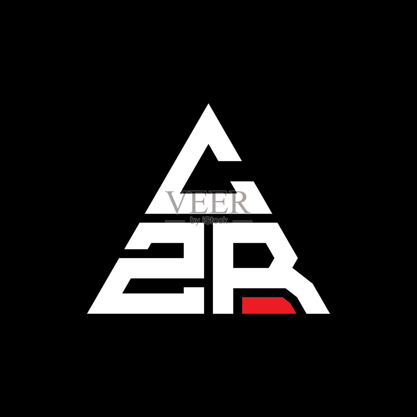 CZR三角形字母标志设计与三角形插画图片素材