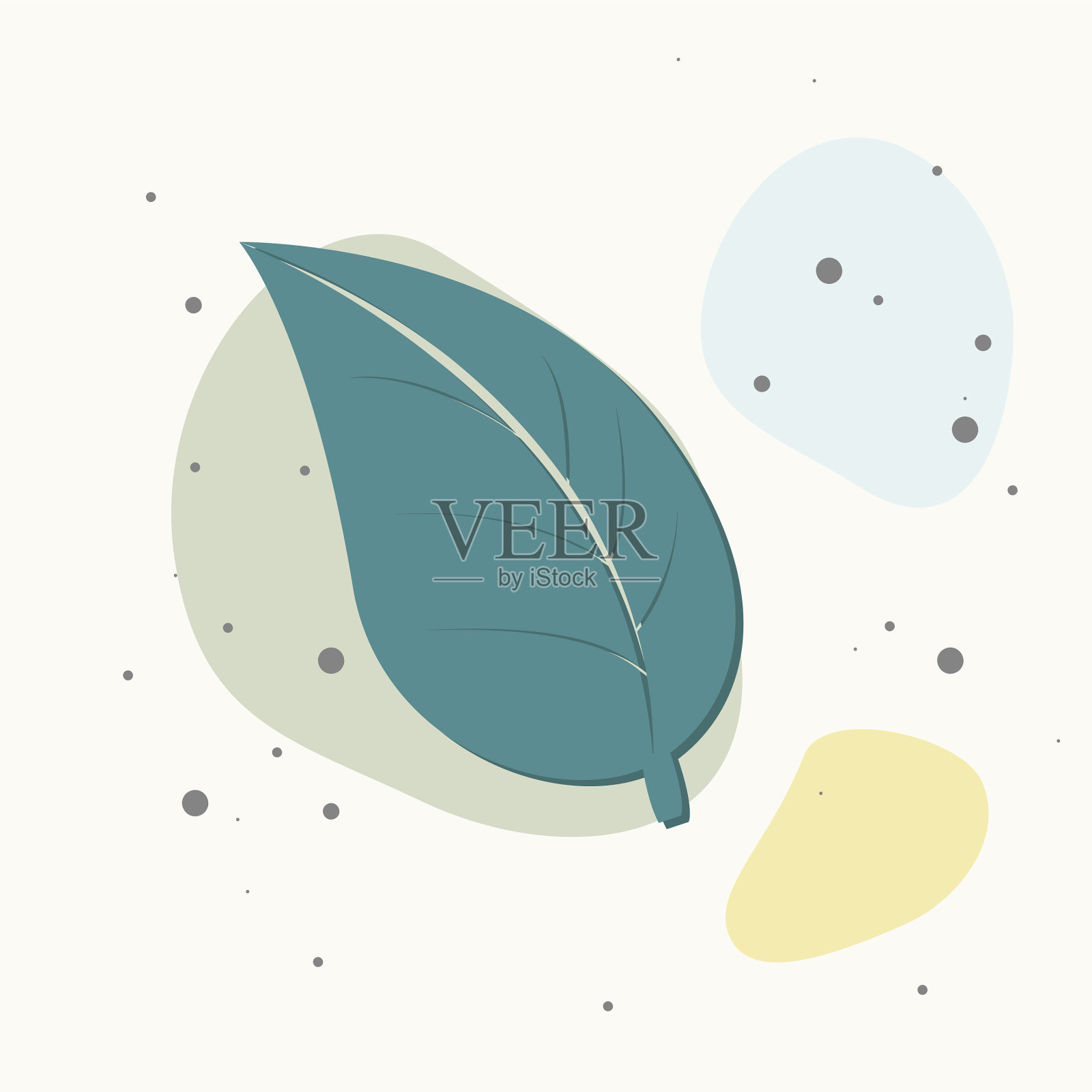 叶子图标的多色背景插画图片素材