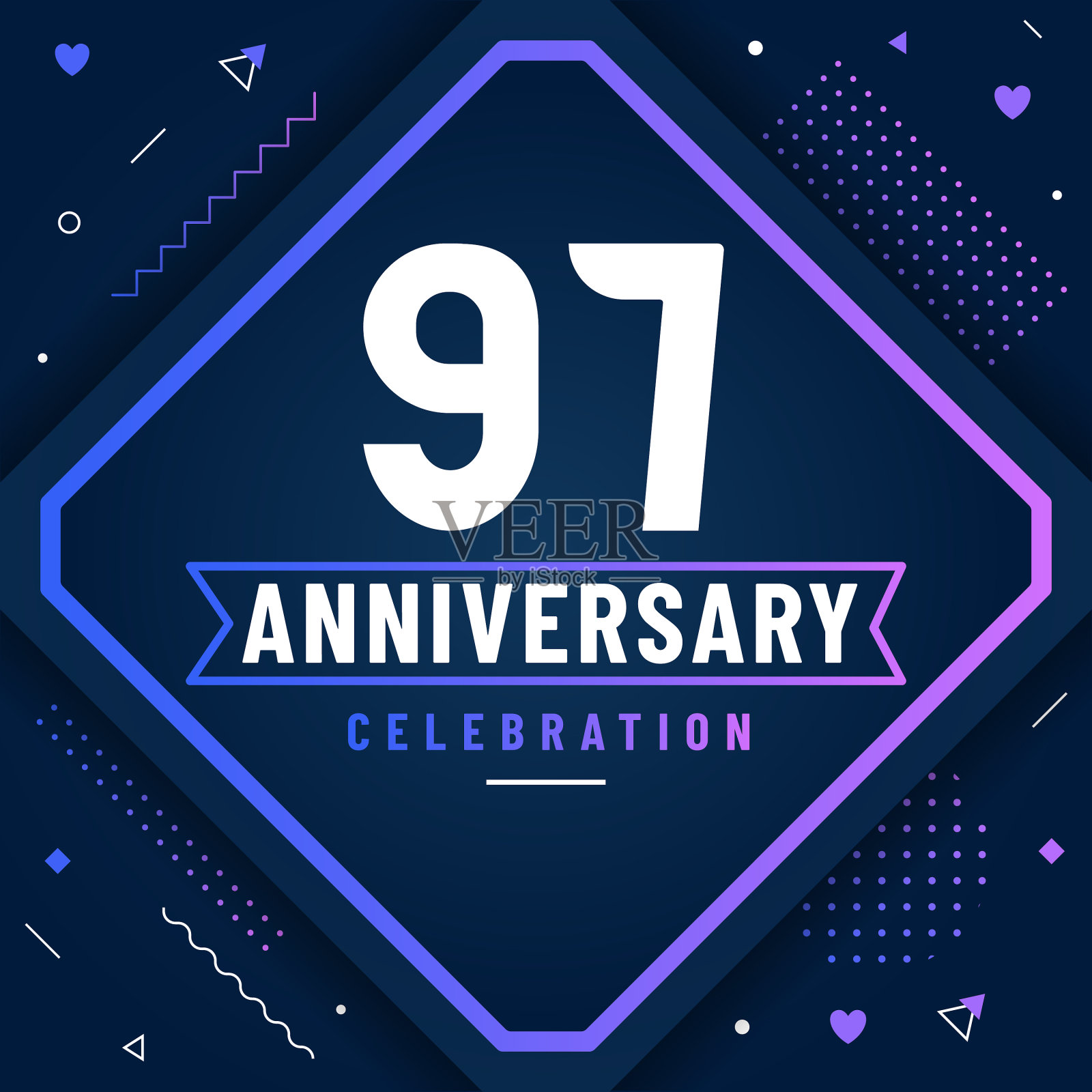 97周年纪念贺卡97插画图片素材