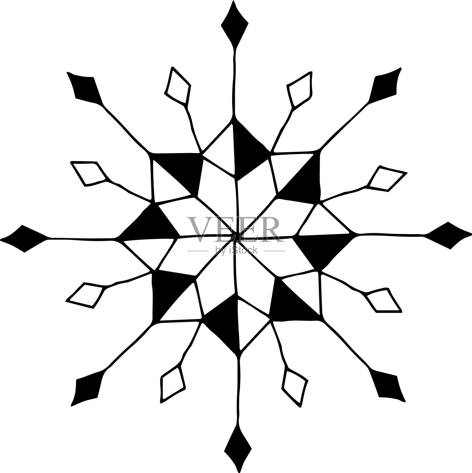 手绘美丽的雪花装饰元素设计元素图片