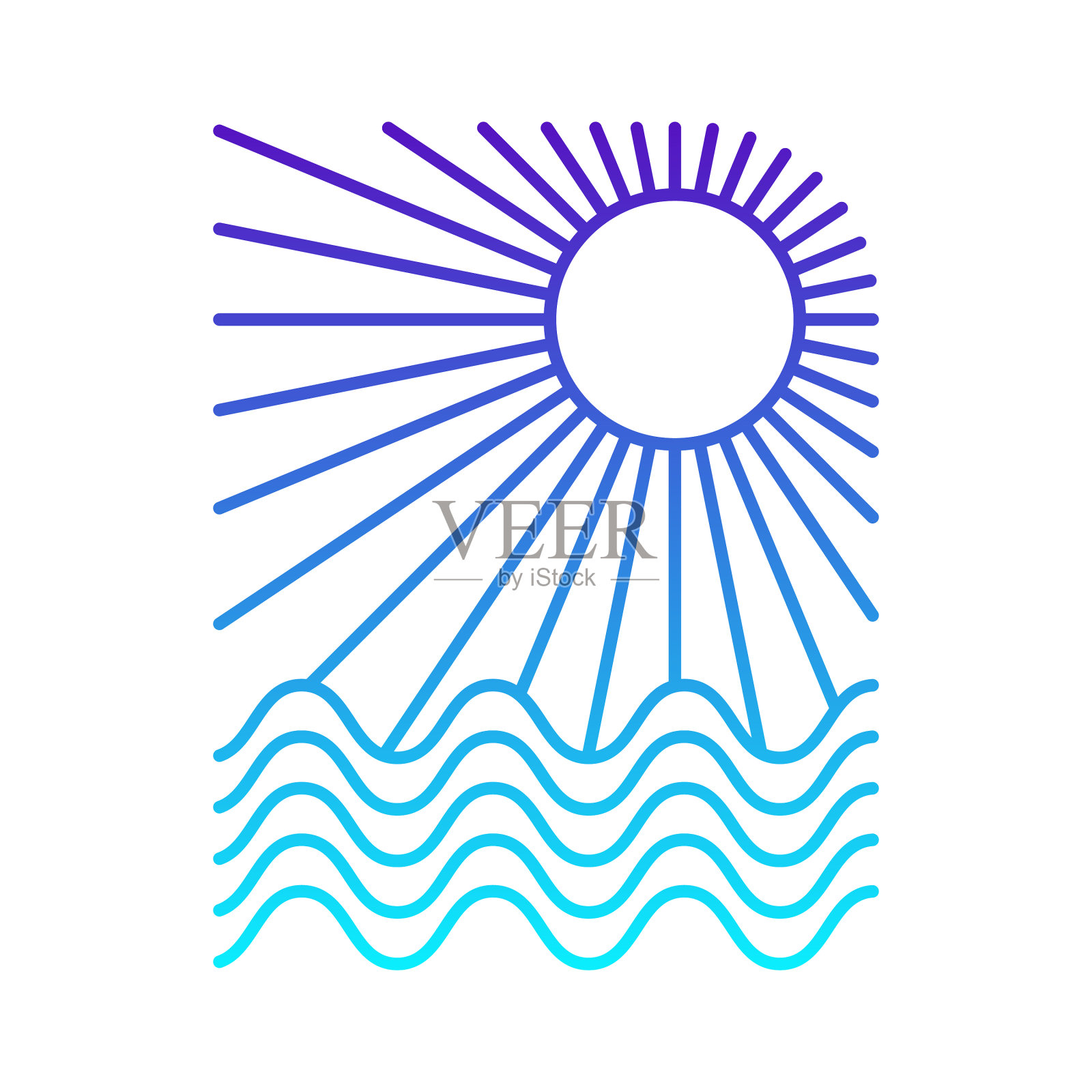 海洋及海滩全景图设计元素图片