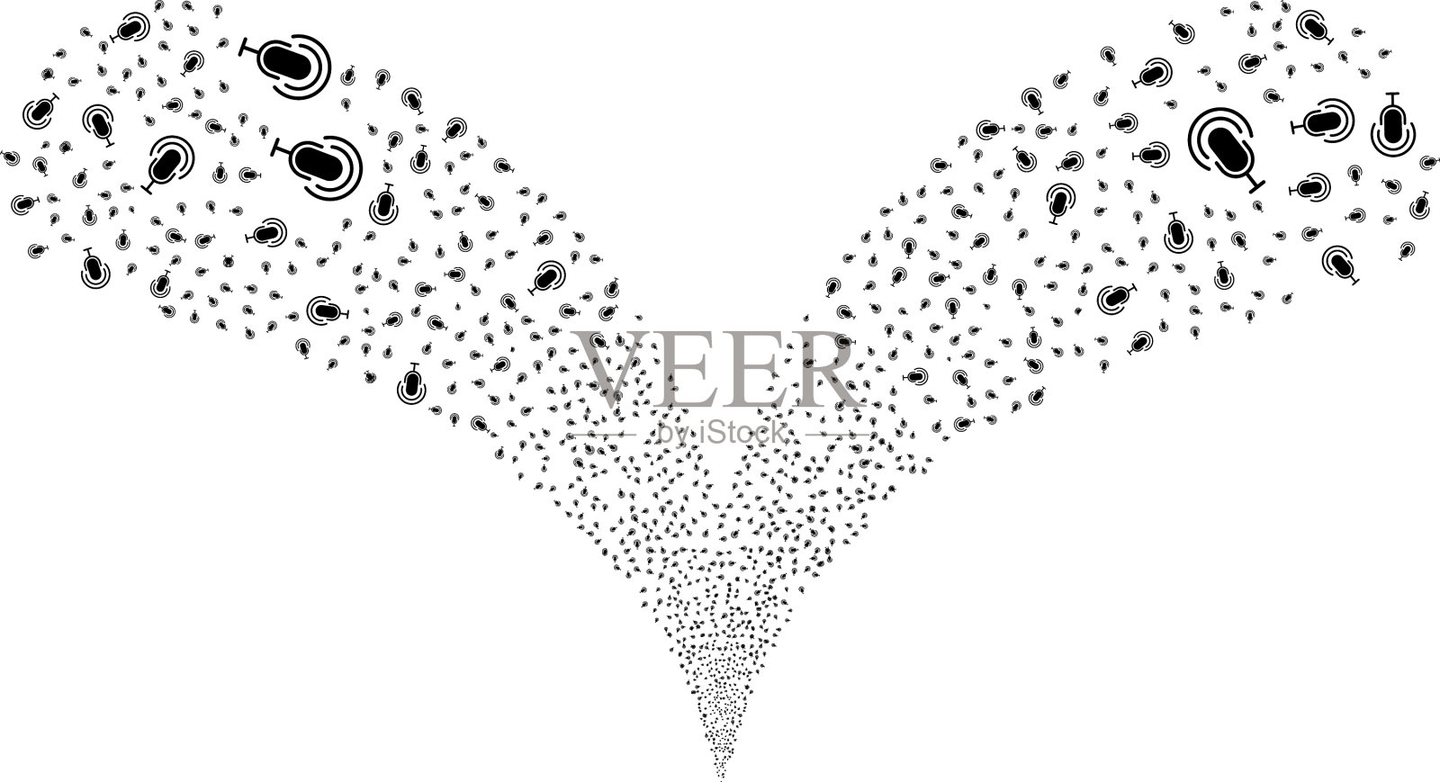 播客双焰火流插画图片素材