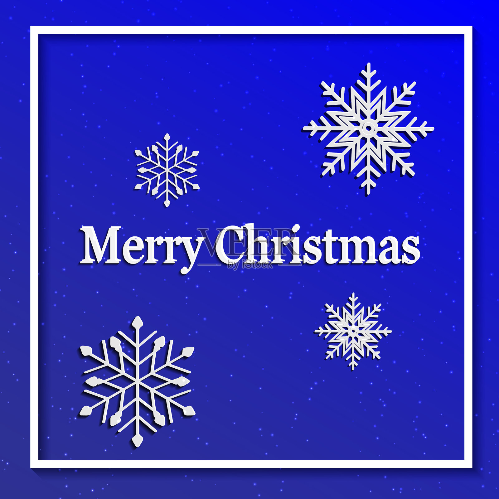 雪花和文字在一个蓝色的背景插画图片素材
