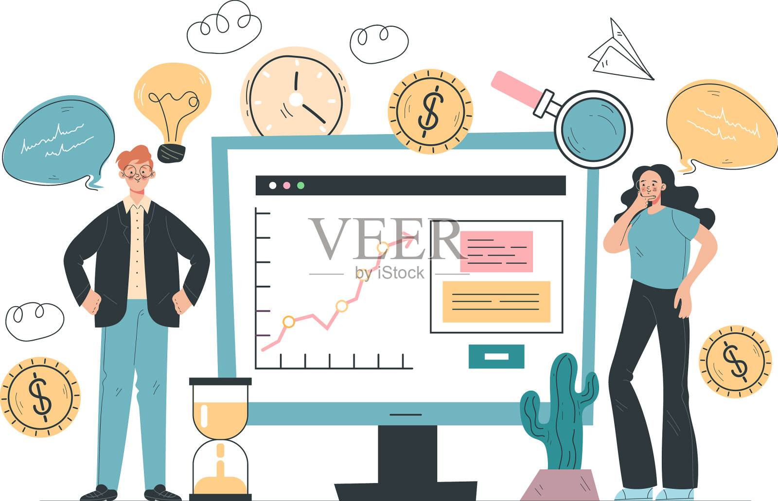 金融分析设计元素概念设计元素图片