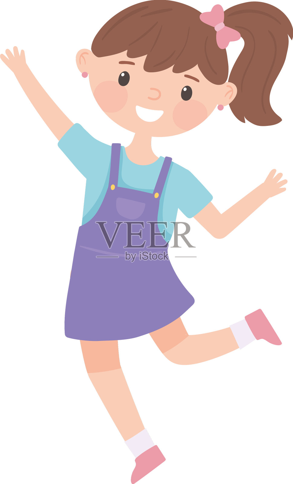 跳快乐的女孩设计元素图片