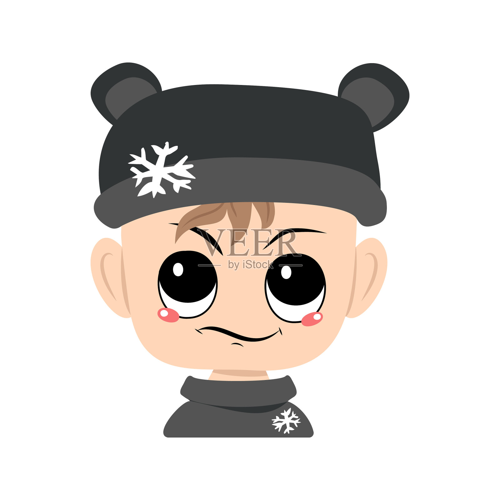 脸上带着疑神疑鬼的表情的孩子设计元素图片