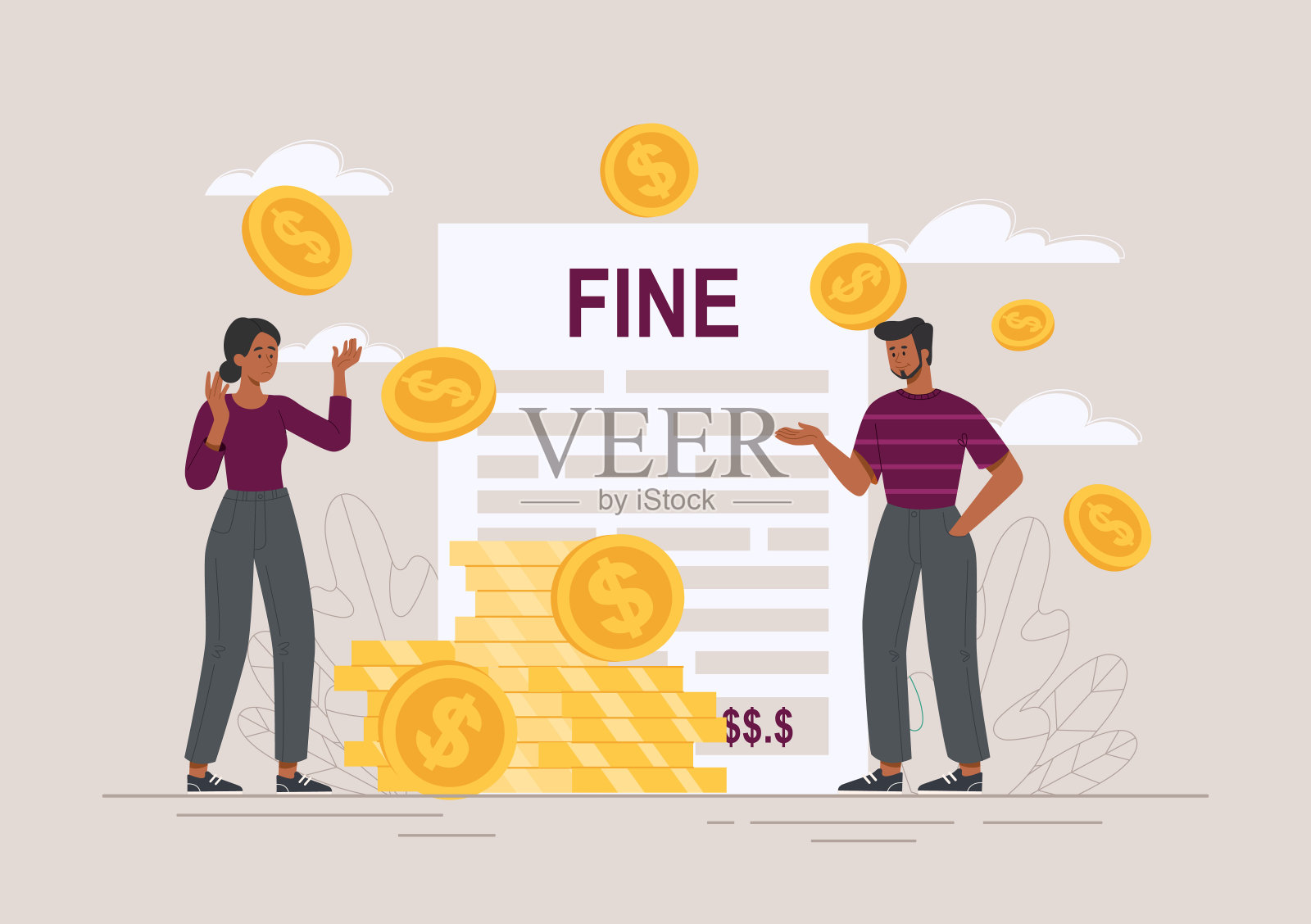 市政税的概念插画图片素材