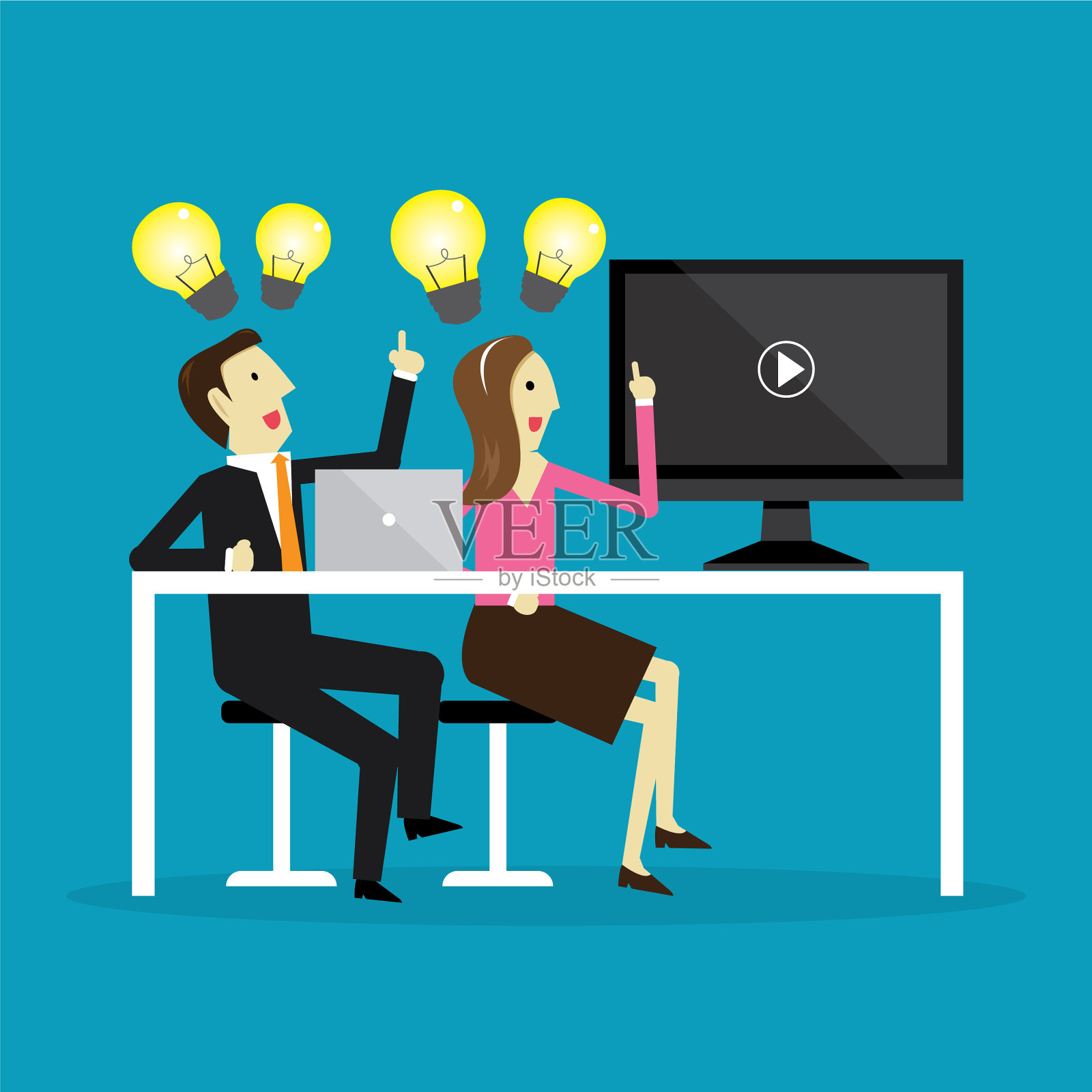 业务演示插画图片素材