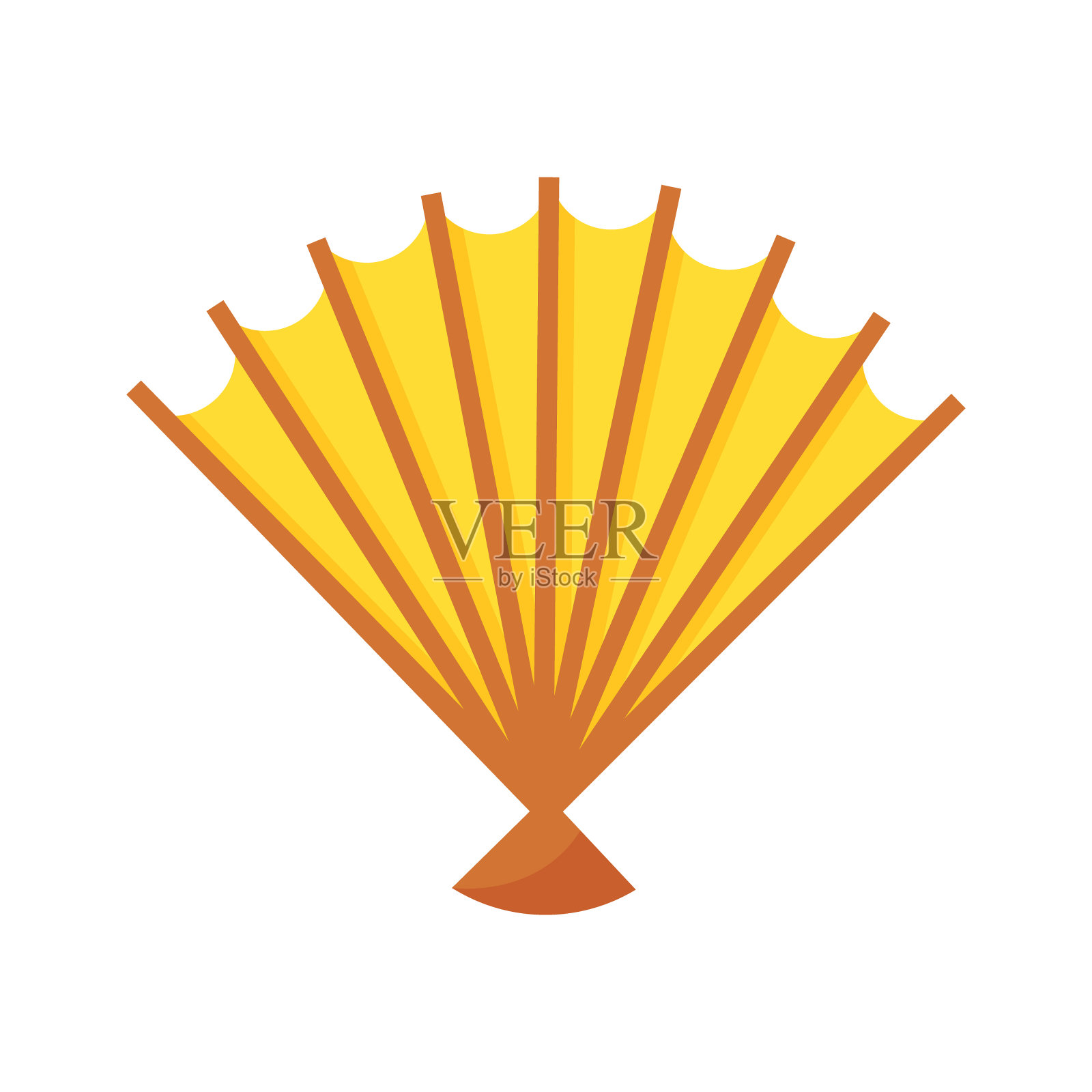 手扇半平面颜色矢量元素插画图片素材