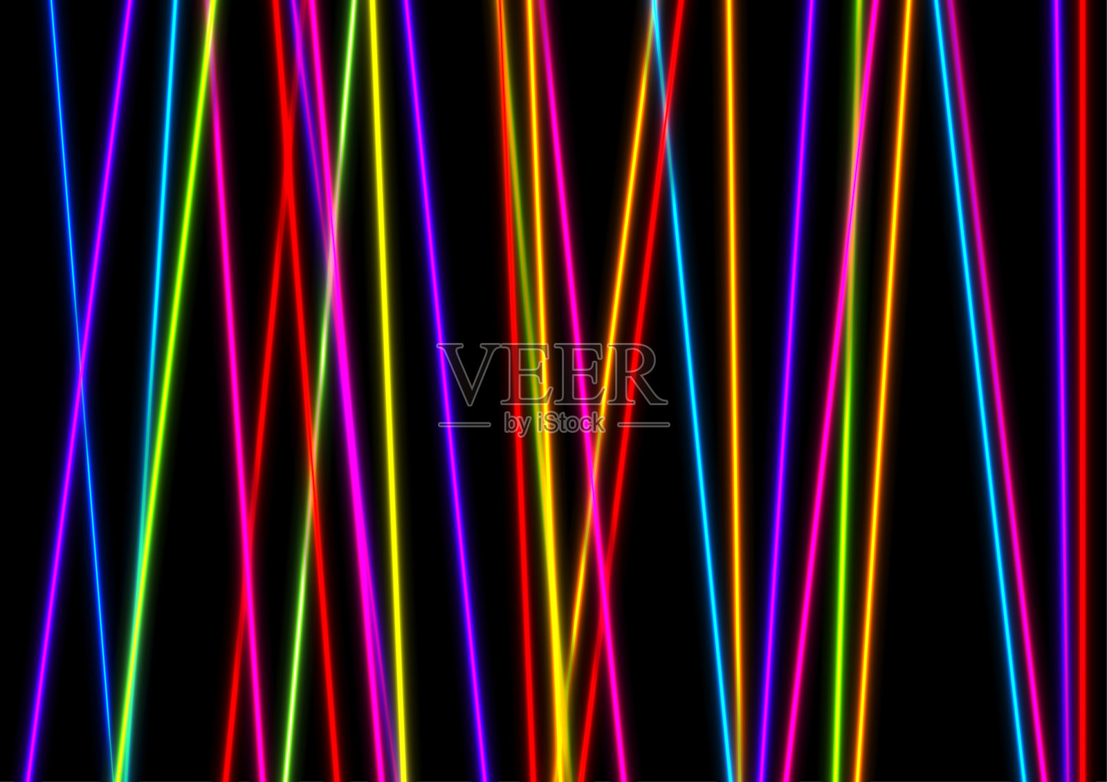 彩色霓虹灯激光线条抽象背景插画图片素材