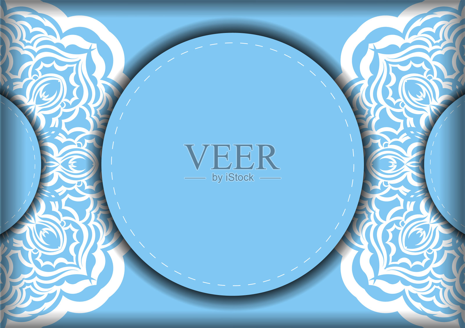 贺卡模板蓝色与希腊插画图片素材