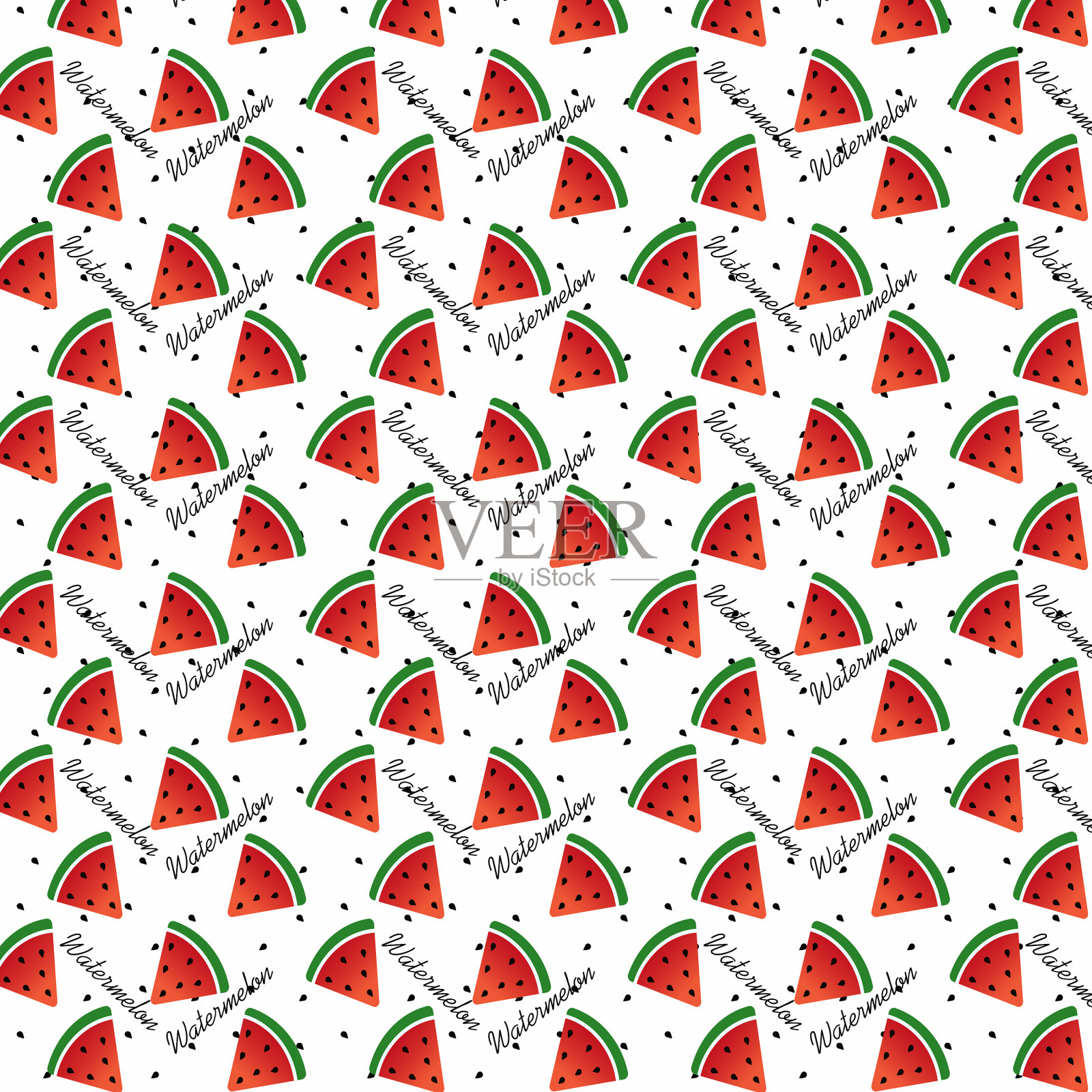 西瓜的无缝图案插画图片素材