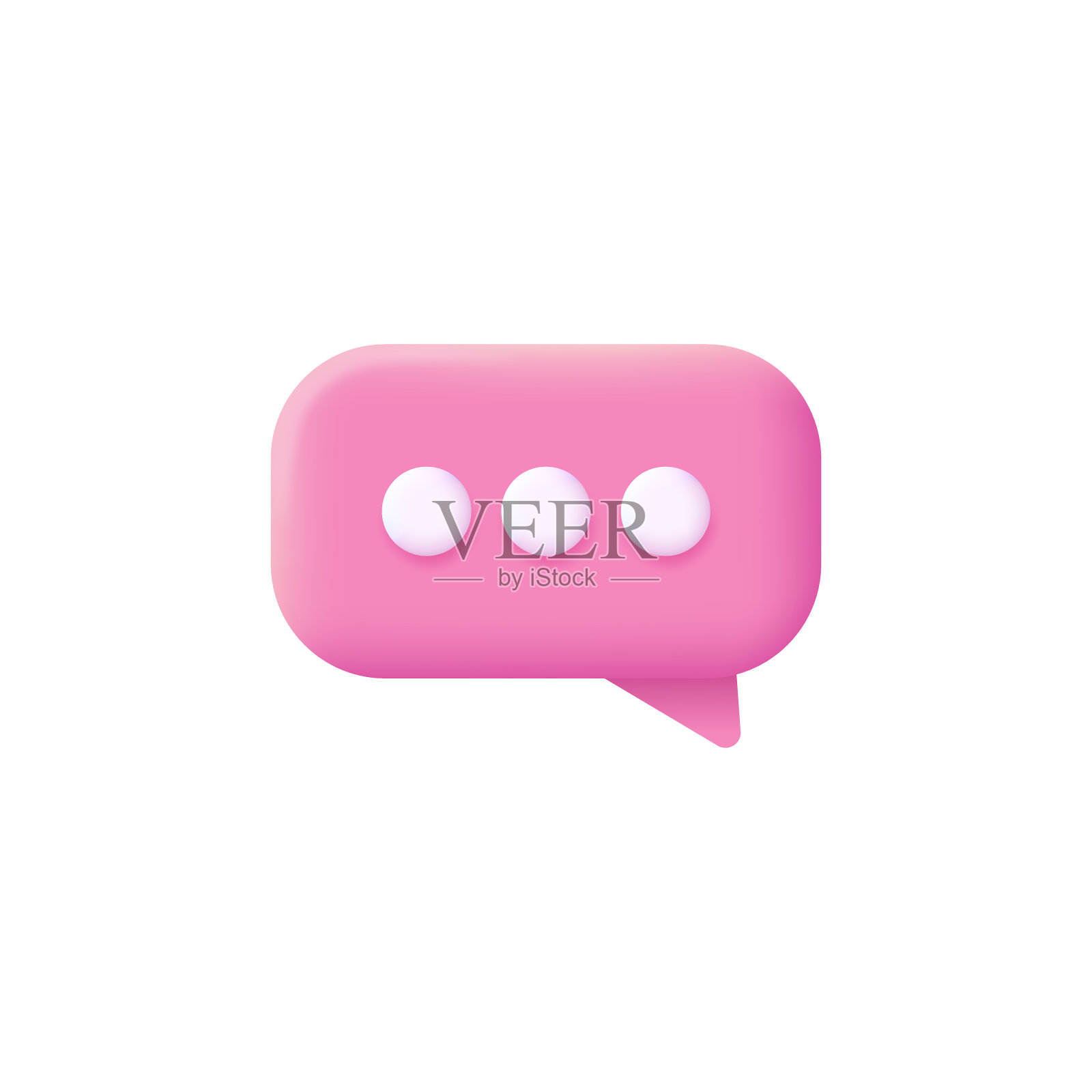 3d图标聊天消息在粉红色插画图片素材