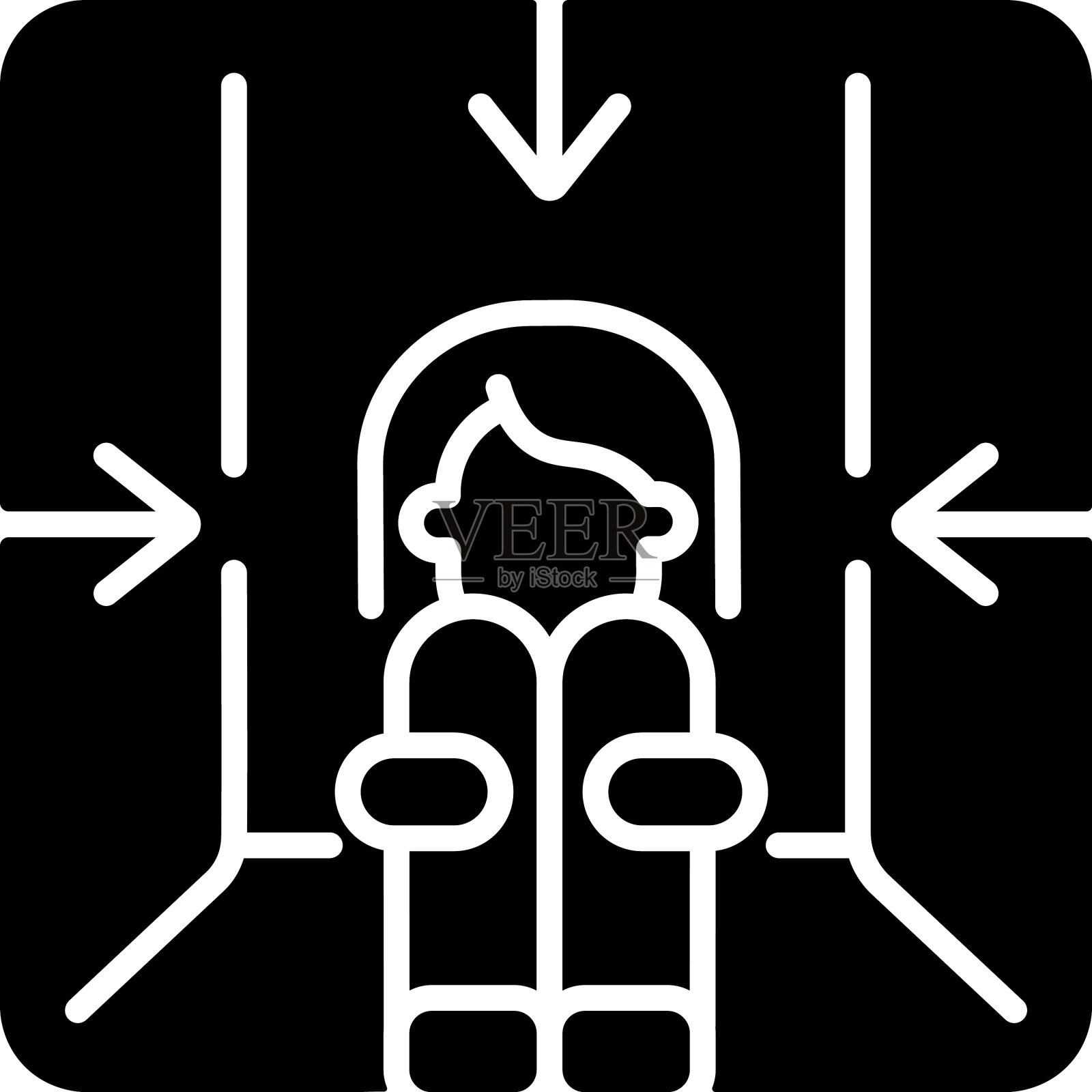 幽闭恐怖的黑色象形文字图标设计元素图片