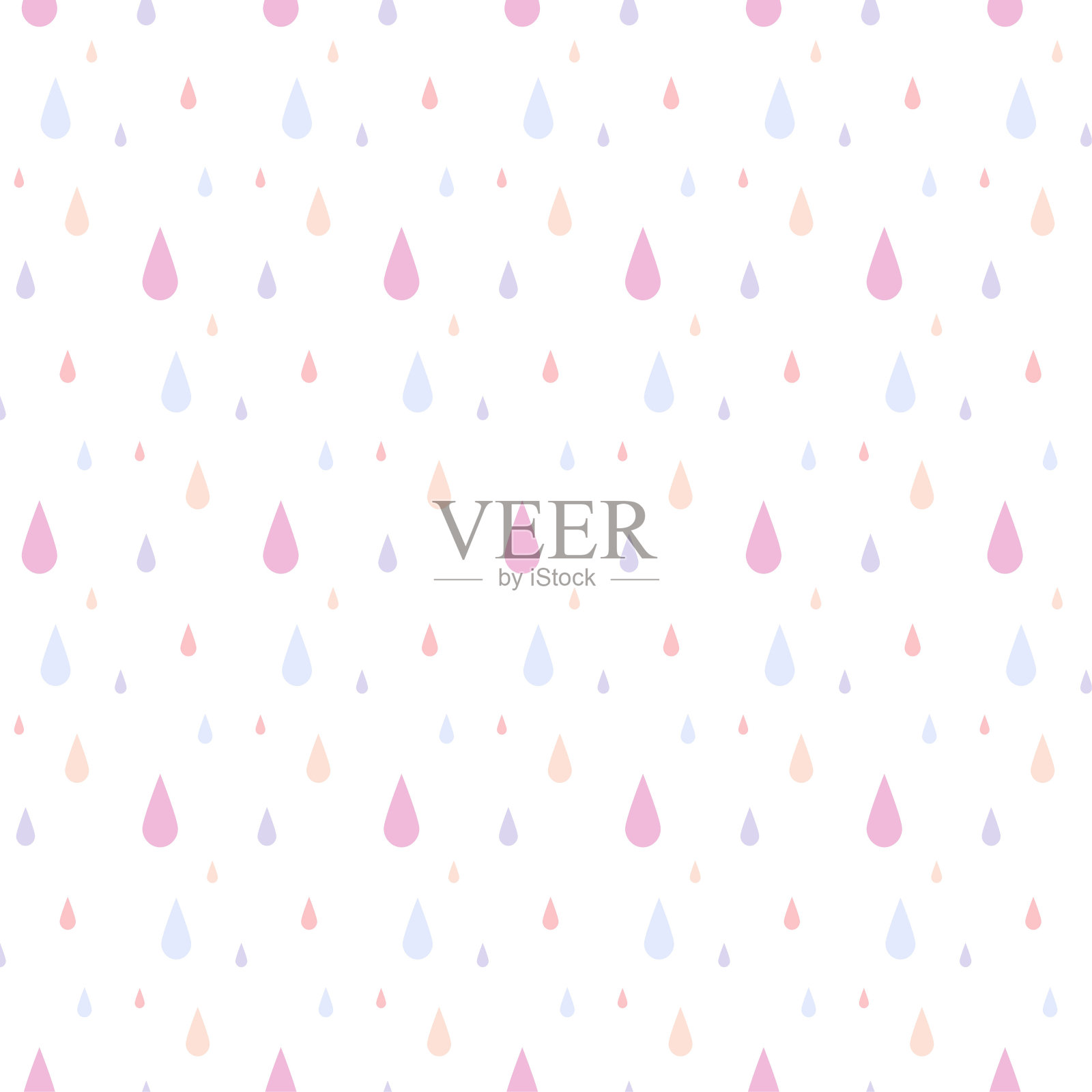 雨的颜色图案落在孤立的背景。插画图片素材