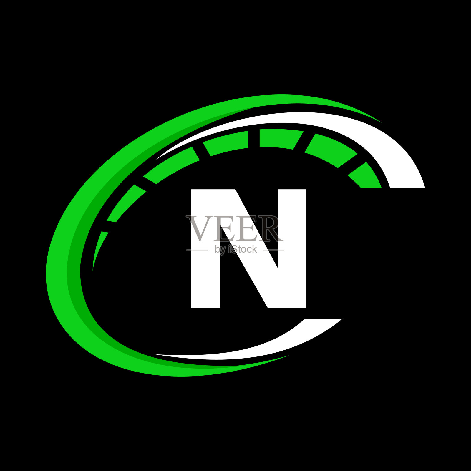 汽车模板汽车服务,汽车维修速度计N字母标志设计。跑车标志标志插画图片素材