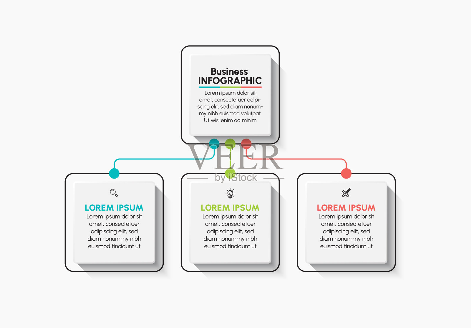 业务数据可视化。时间线信息图表图标设计的抽象背景模板插画图片素材
