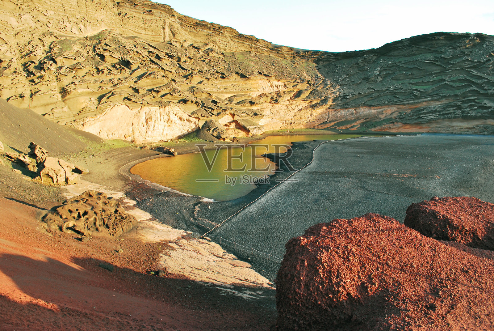加那利群岛兰萨罗特岛的火山景观照片摄影图片