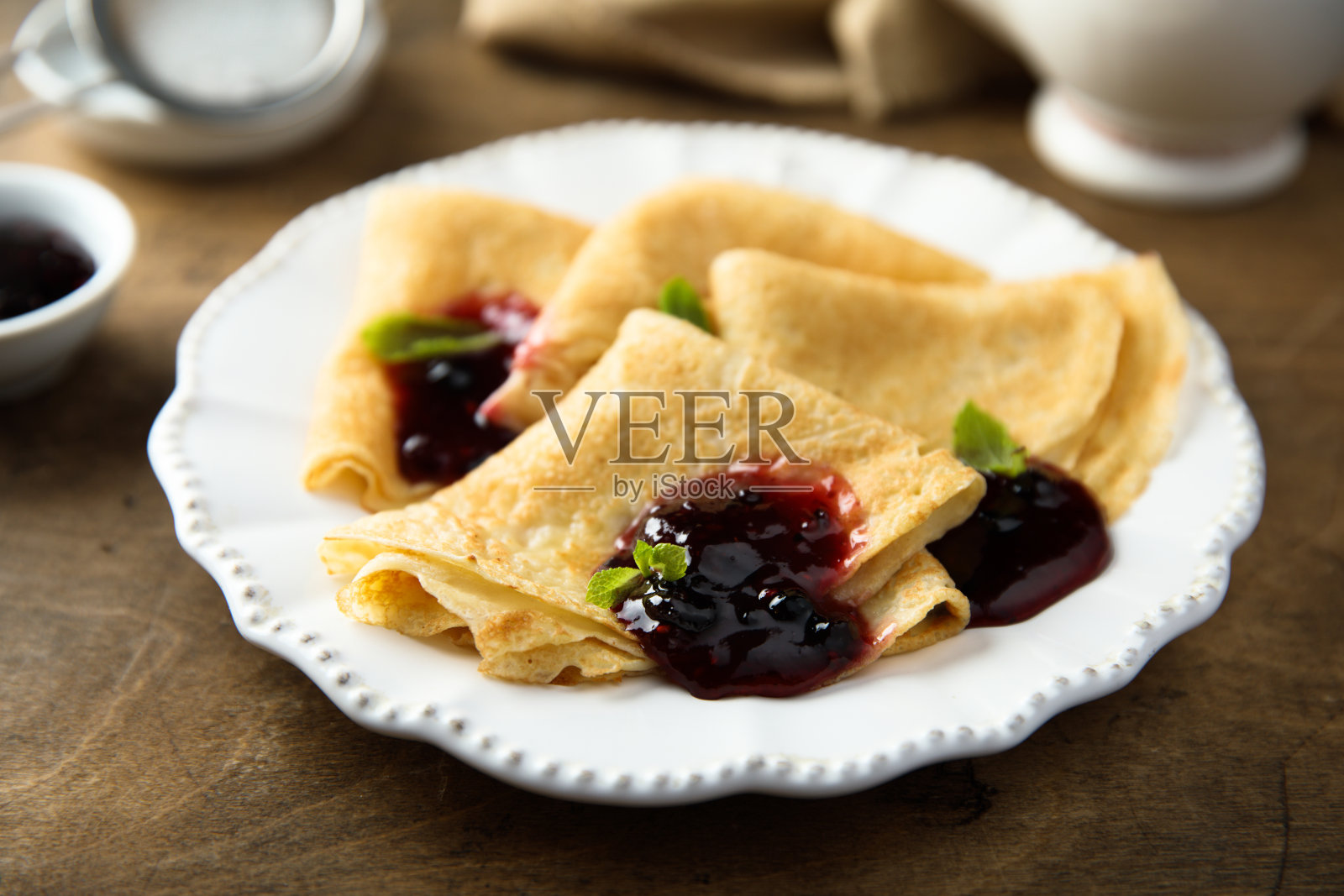 煎饼和果酱照片摄影图片