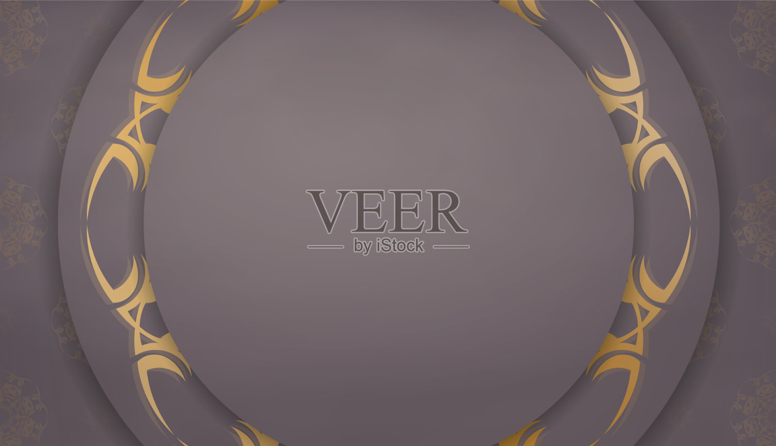 棕色横幅上有抽象的金色装饰插画图片素材