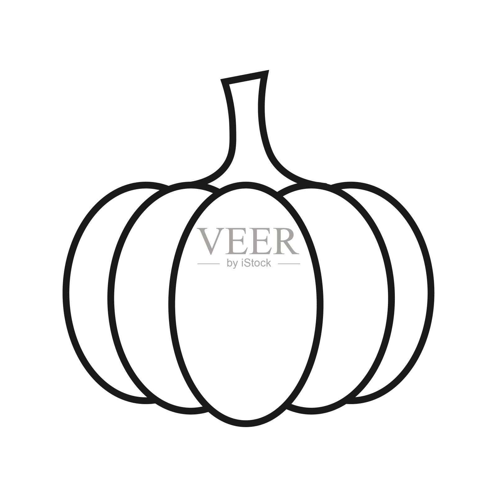 南瓜-南瓜万圣节线艺术插画图片素材