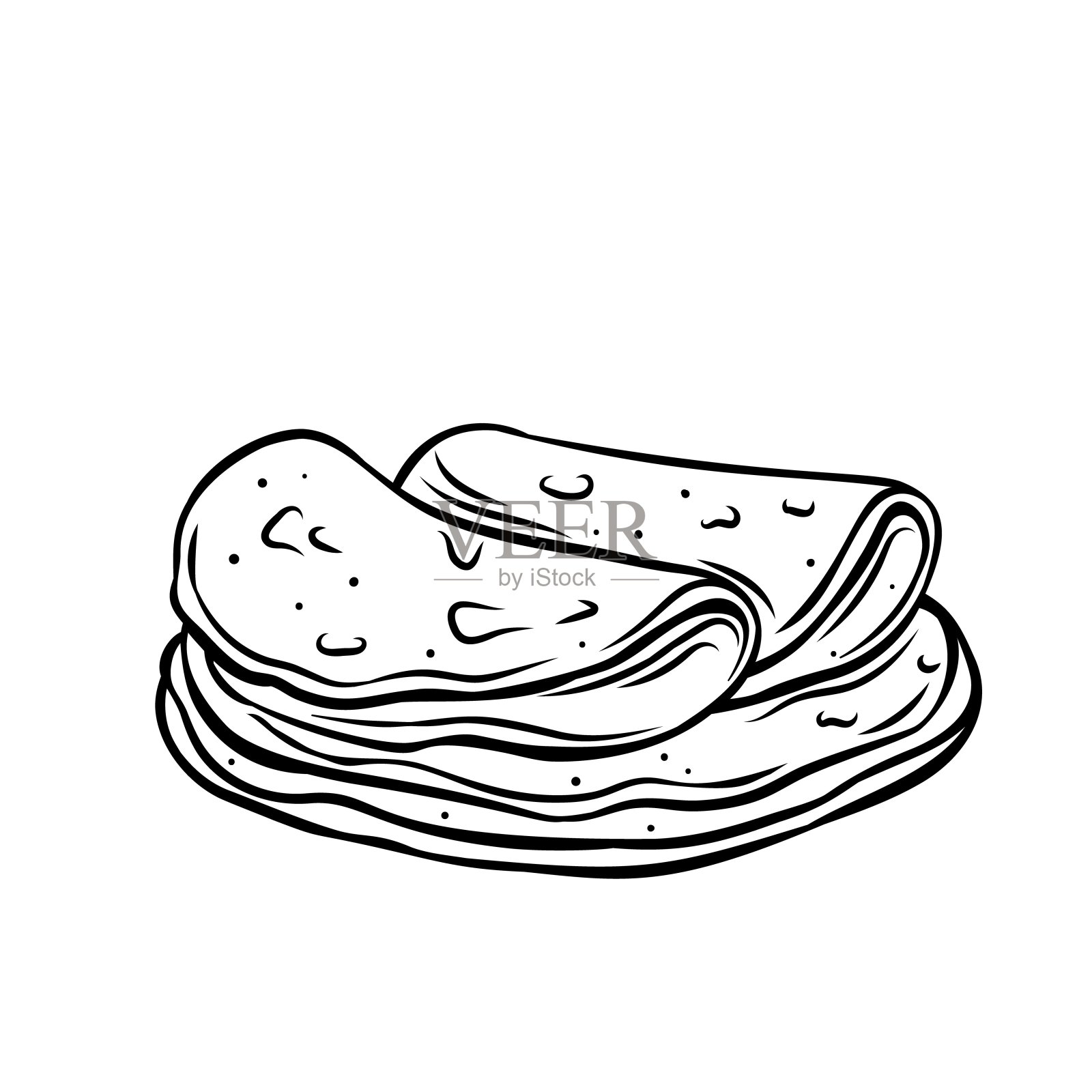 玉米饼画轮廓图标插画图片素材