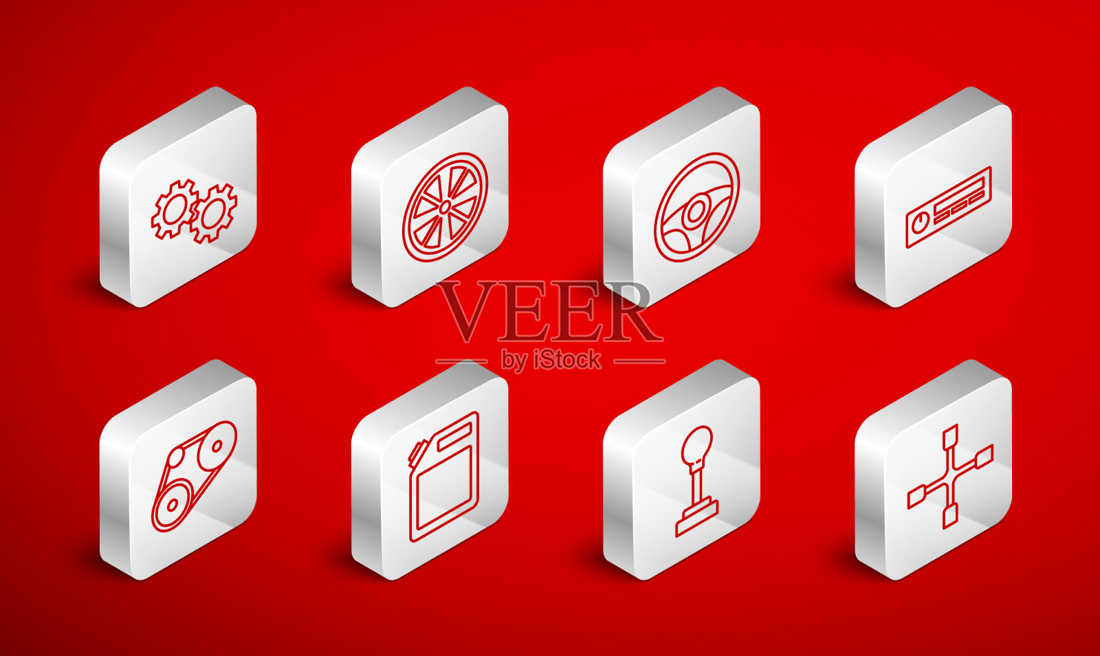 设定线车轮扳手合金车轮转向车图标素材