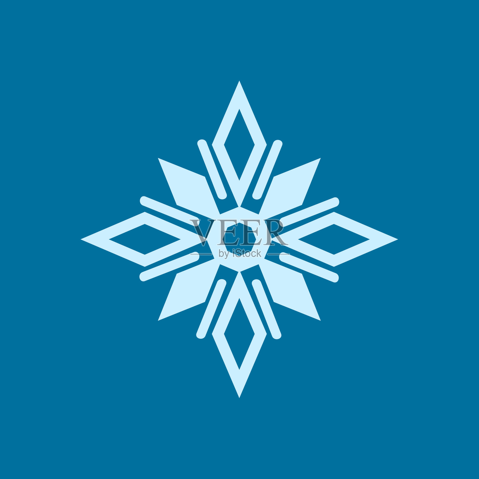 抽象雪花白色单物设计插画图片素材