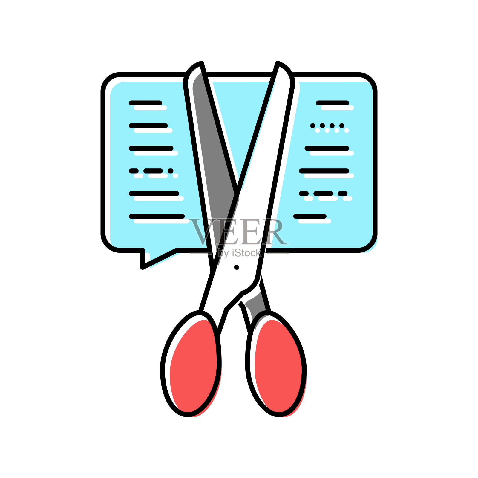 审查社交媒体彩色图标矢量插图插画图片素材