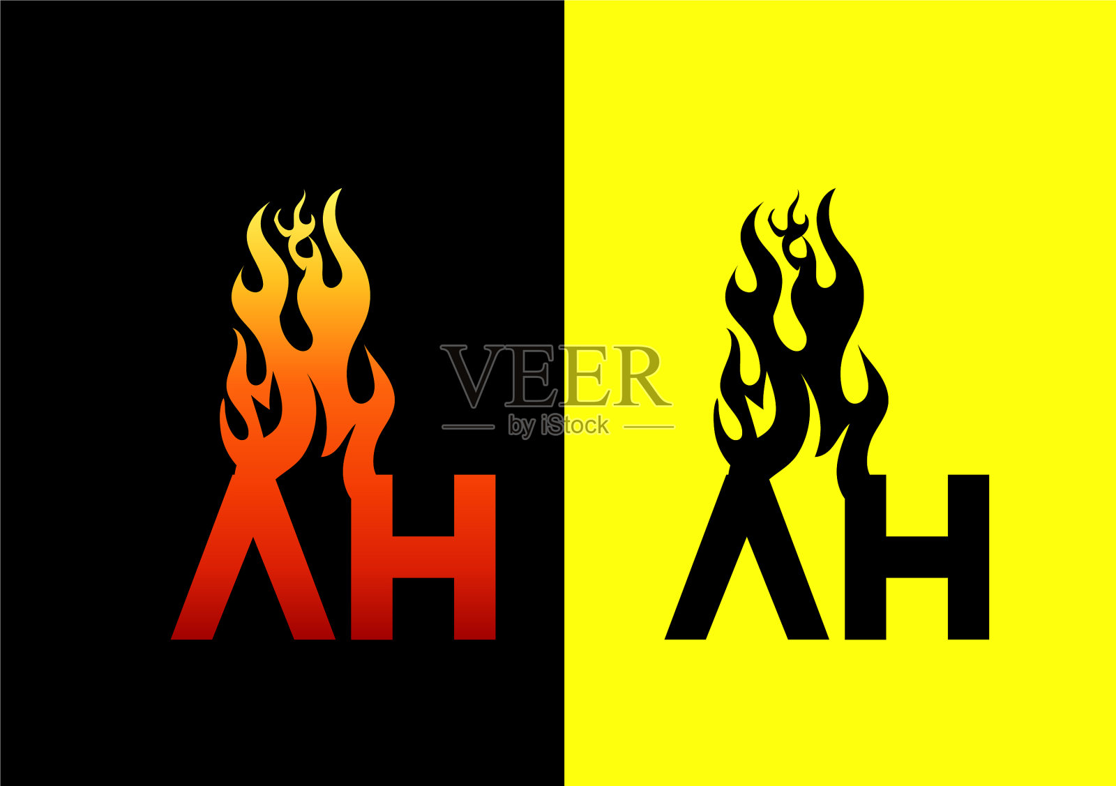 火啊字母logo和图标设计模板插画图片素材