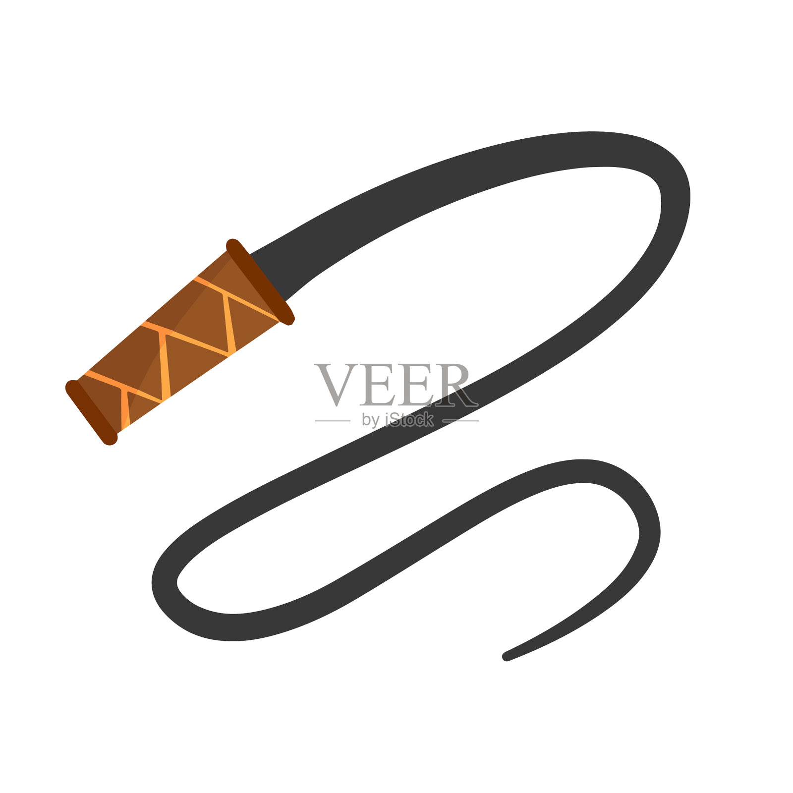 用来训练动物长绳的鞭子设计元素图片