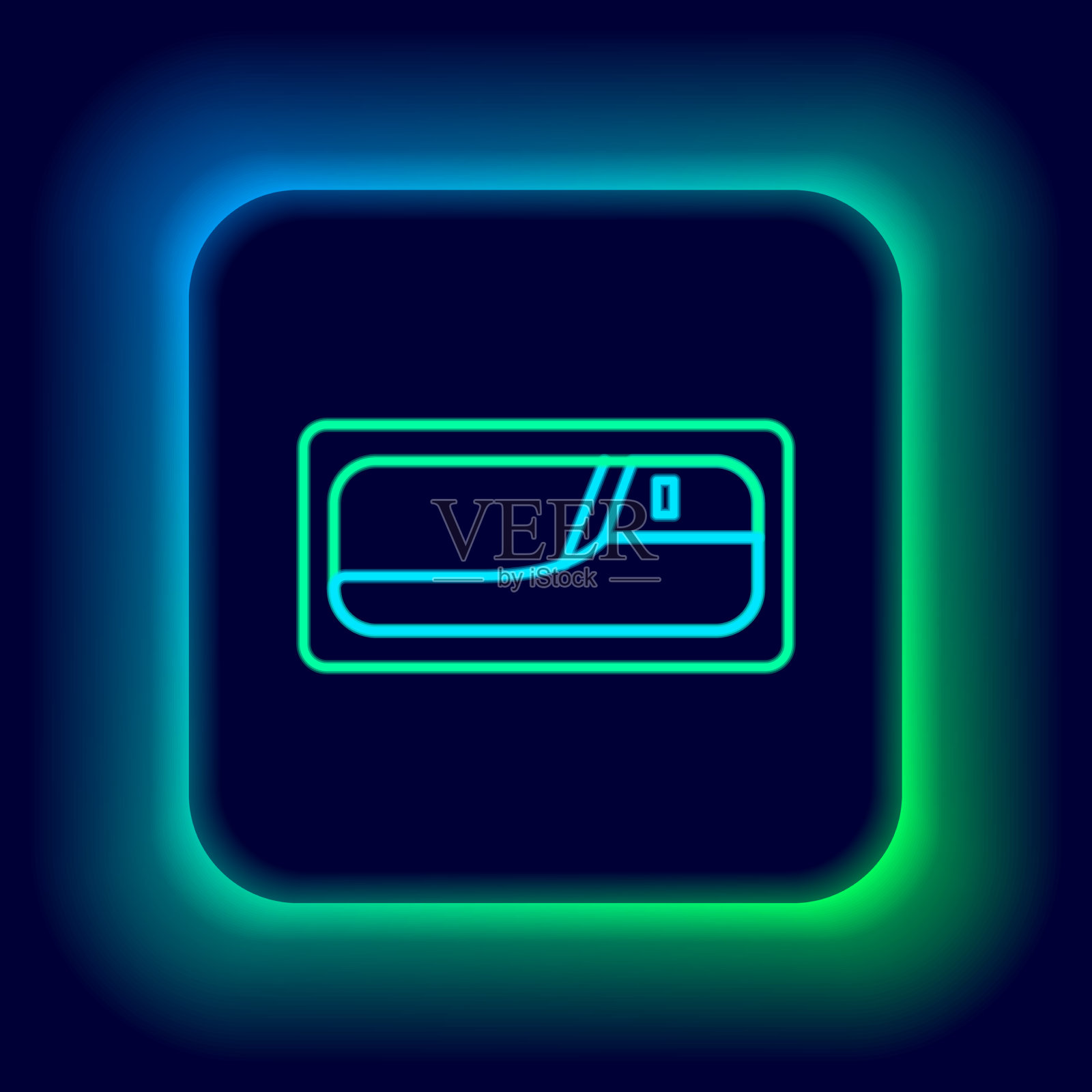 发光的霓虹灯线汽车门把手图标孤立上图标素材