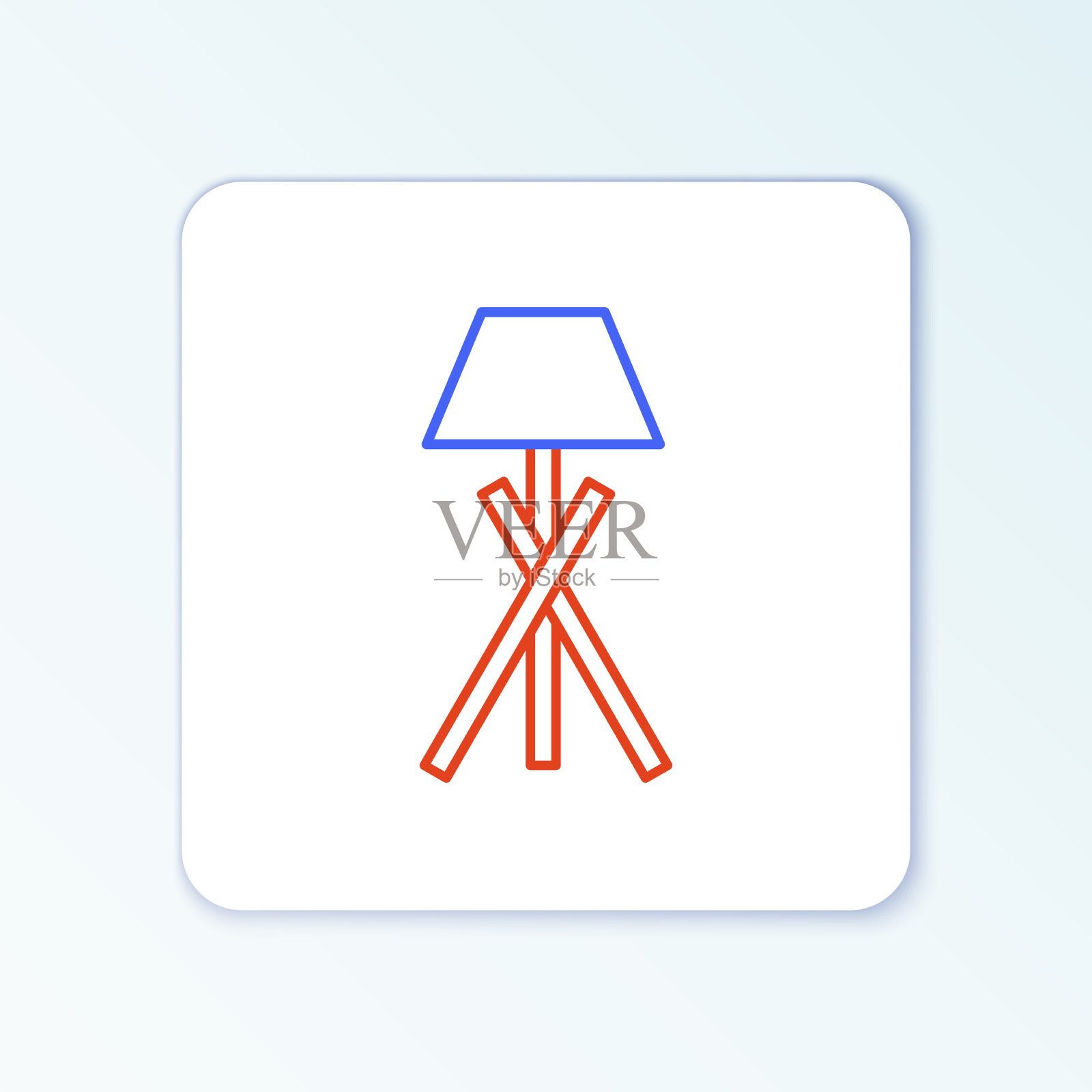 线落地灯图标孤立在白色背景图标素材